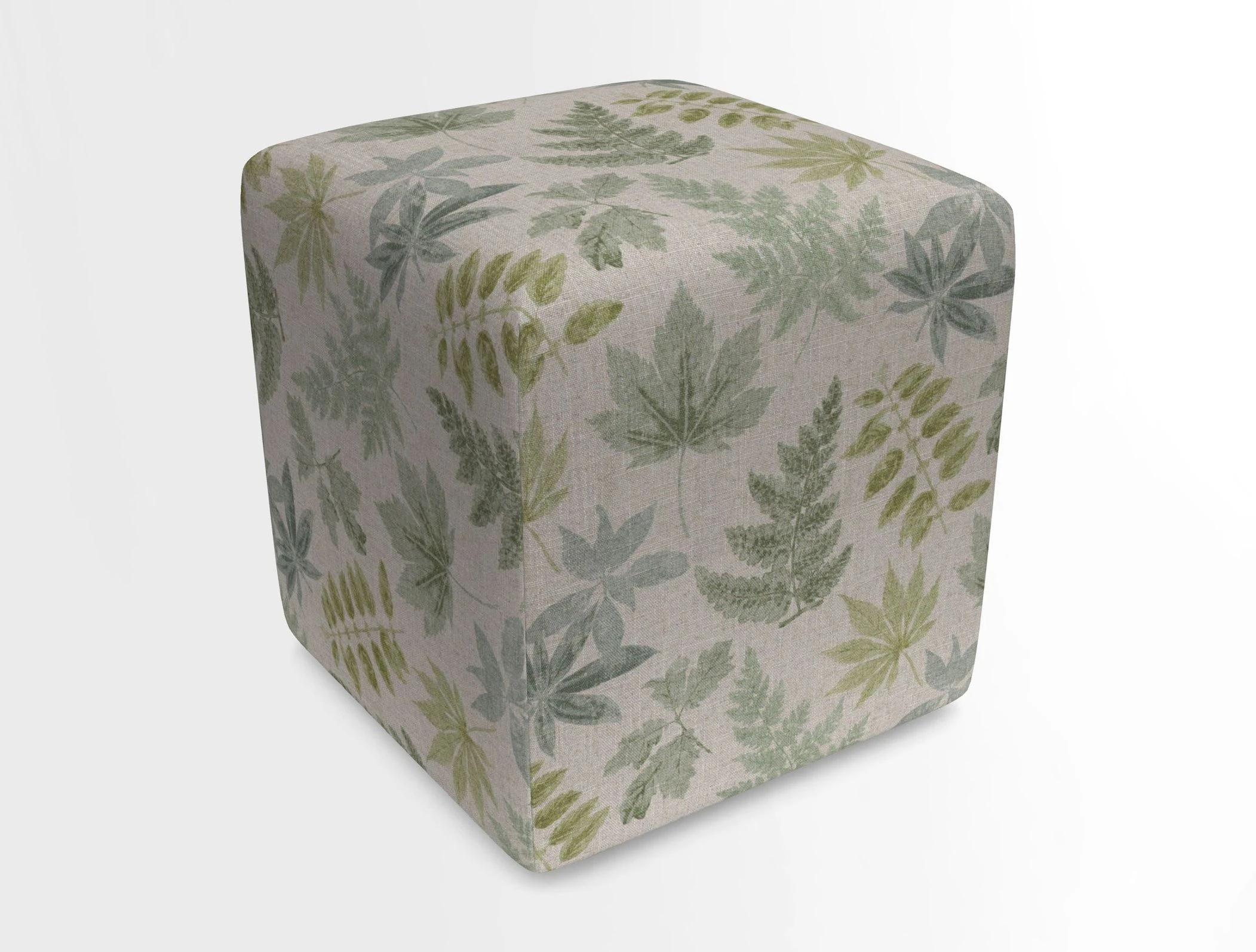 Cube Footstool in Peruvian homespun fabric