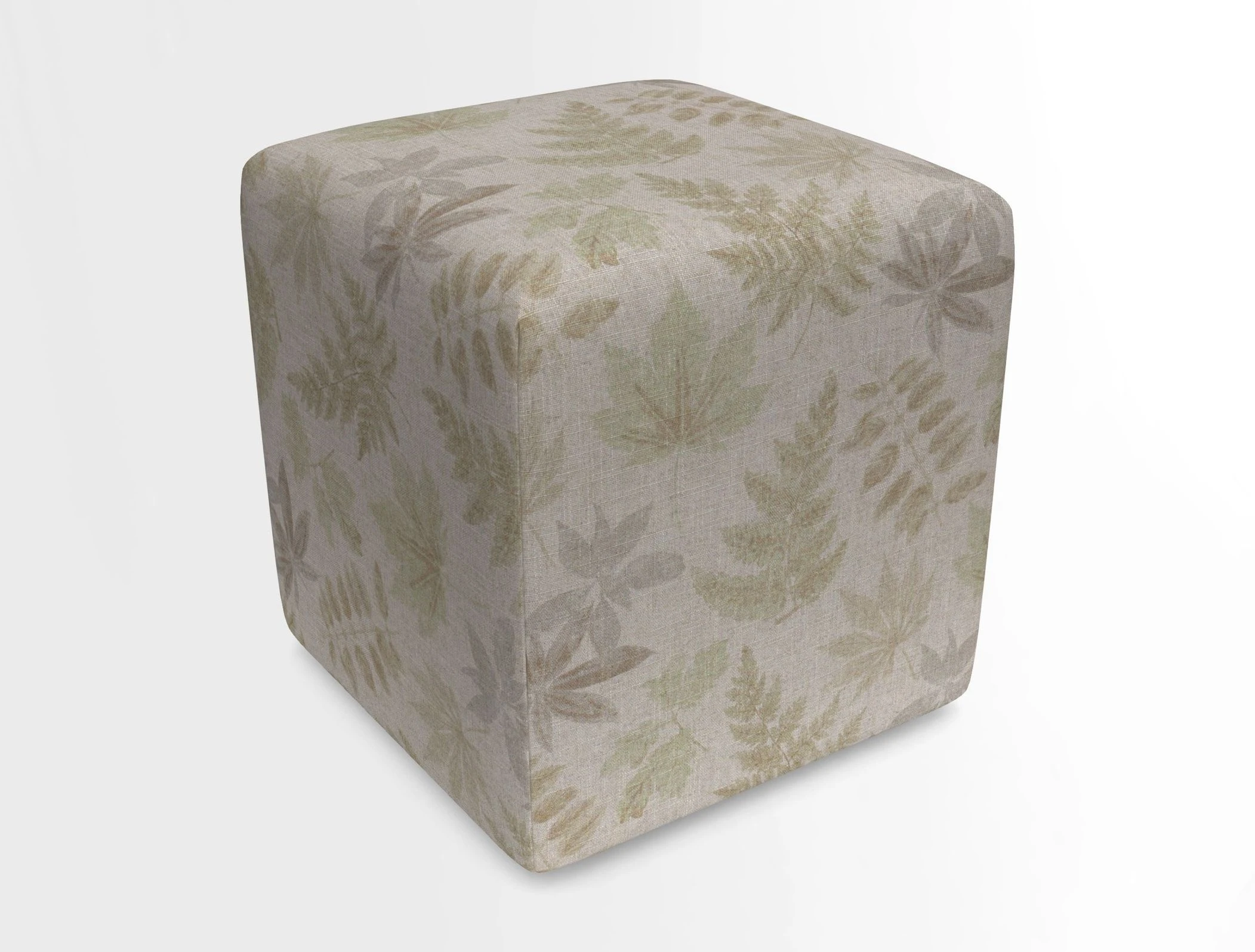 Cube Footstool in Peruvian homespun fabric