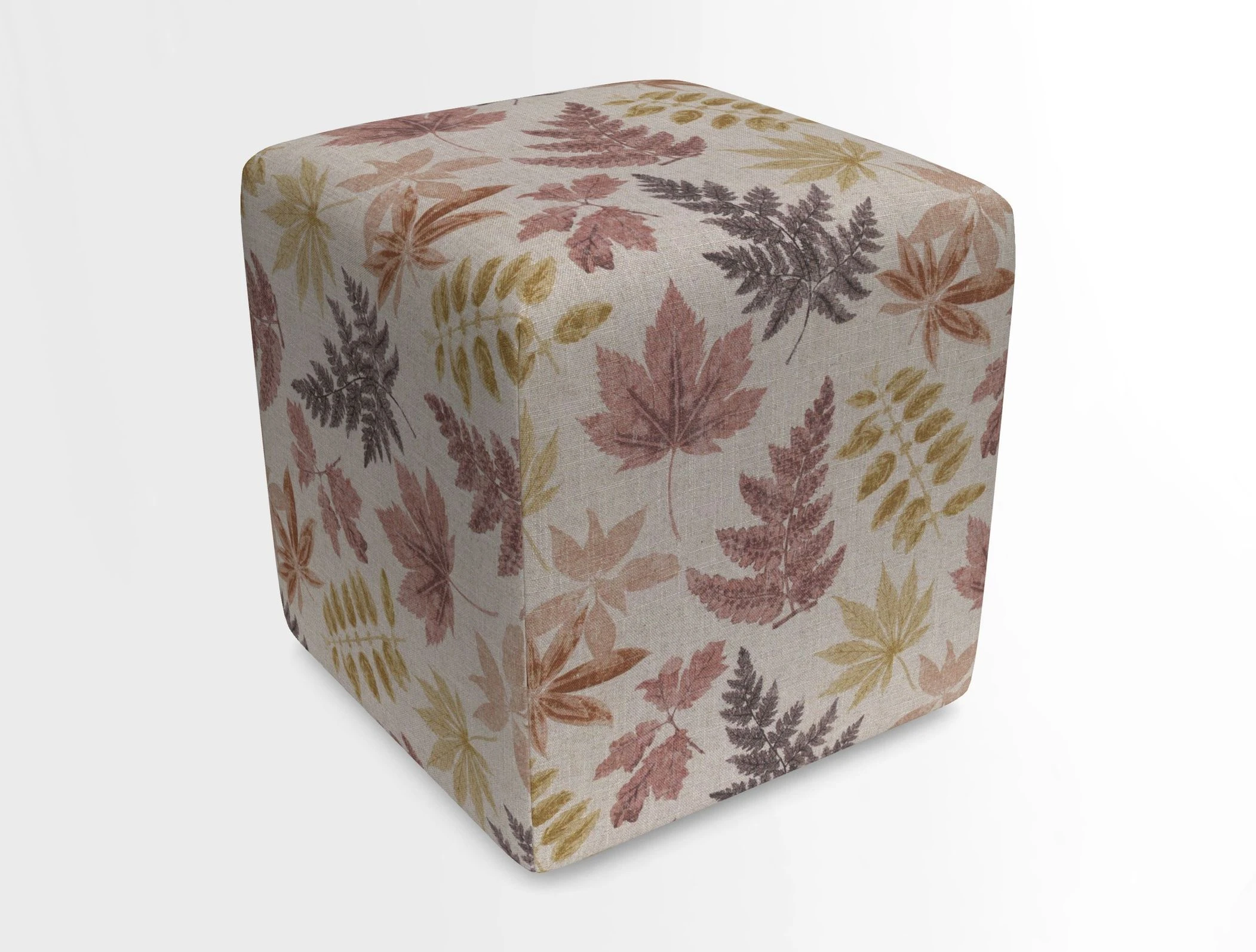 Cube Footstool in Peruvian homespun fabric