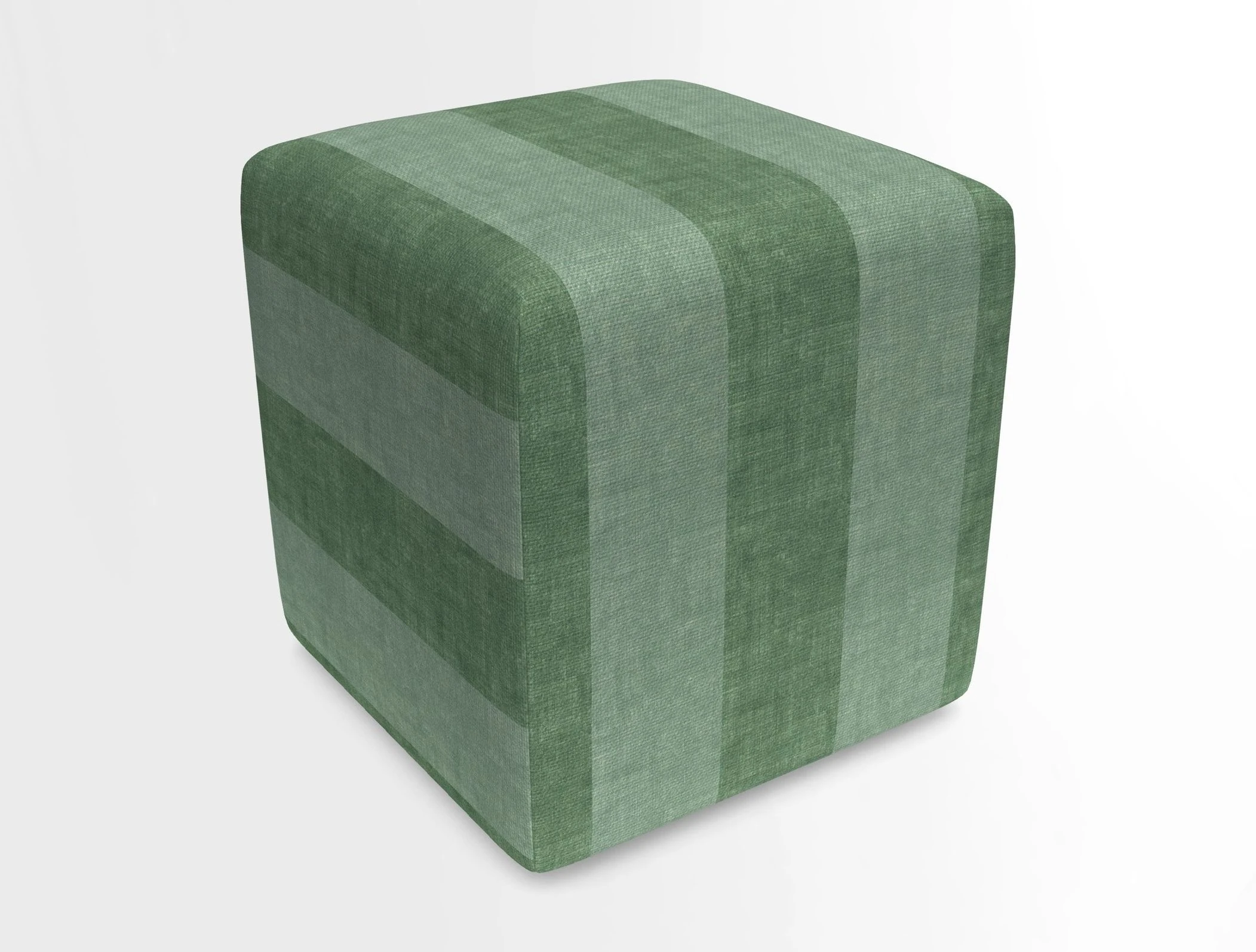 Cube Footstool in Peruvian homespun fabric