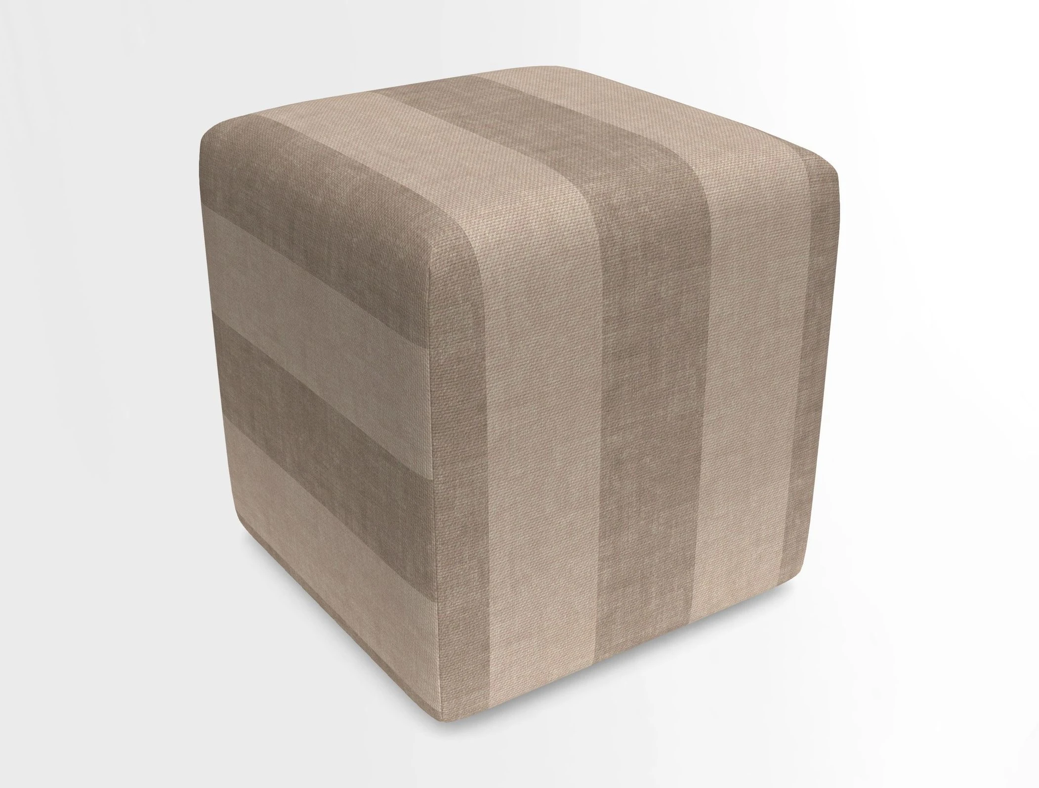 Cube Footstool in Peruvian homespun fabric