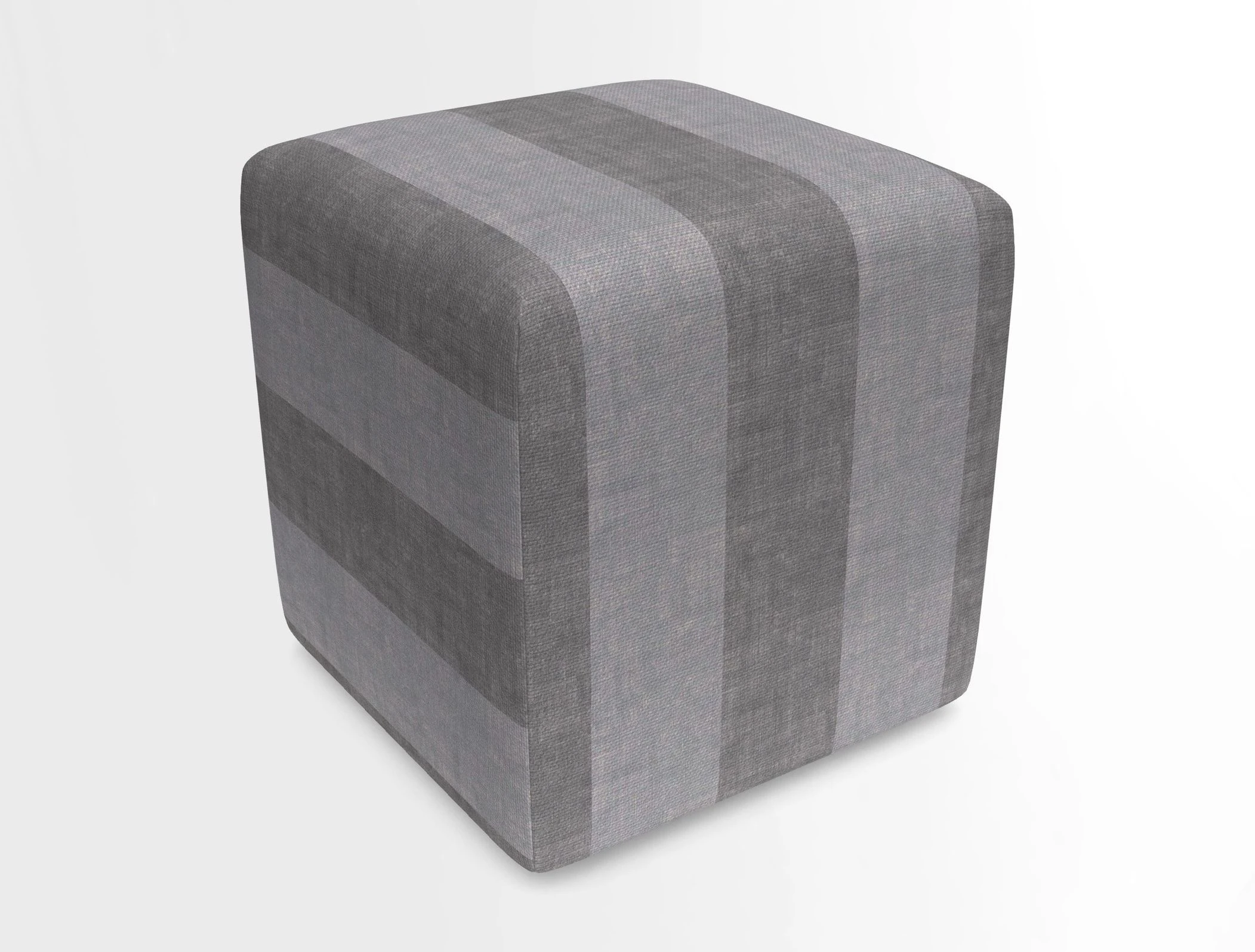 Cube Footstool in Peruvian homespun fabric