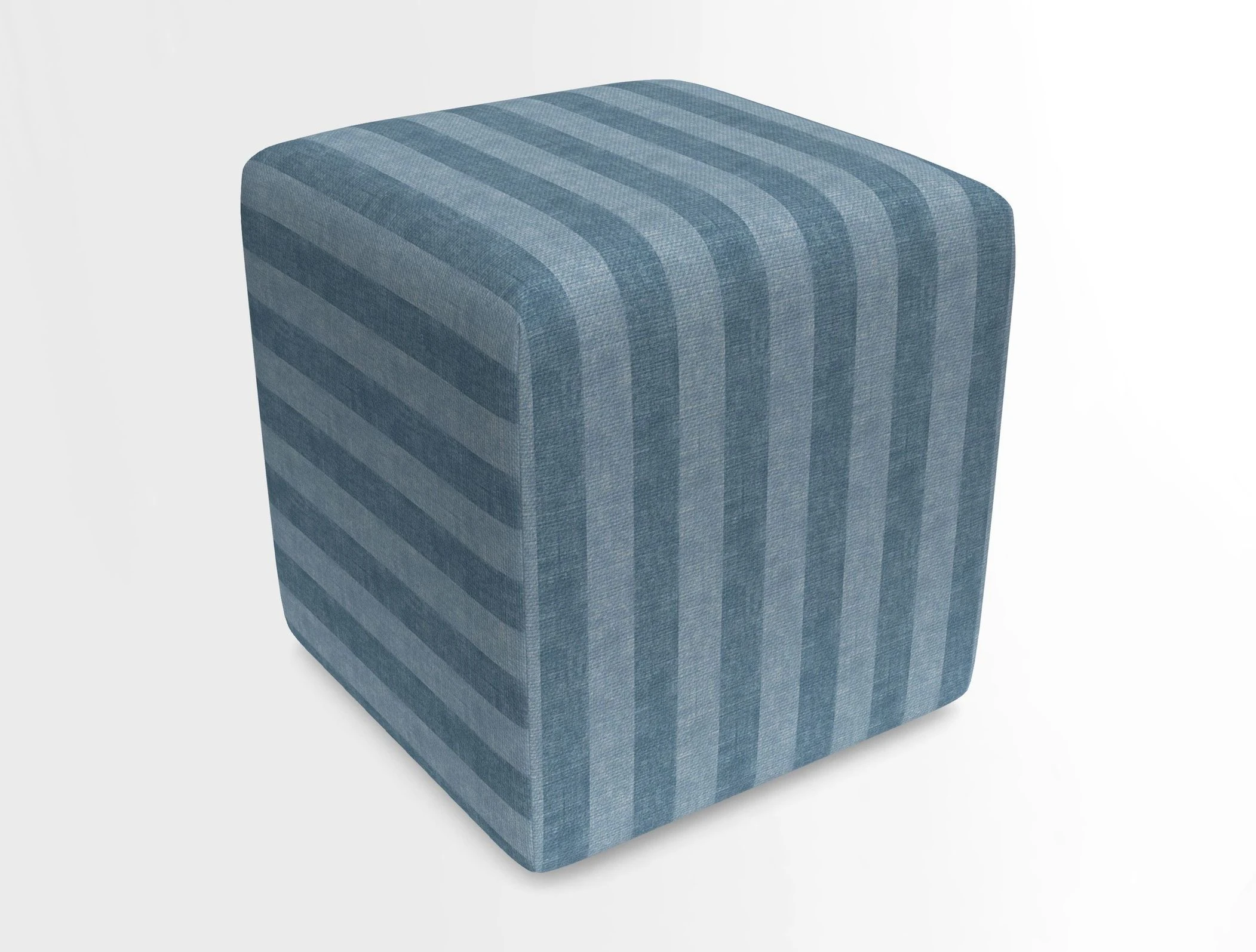 Cube Footstool in Peruvian homespun fabric