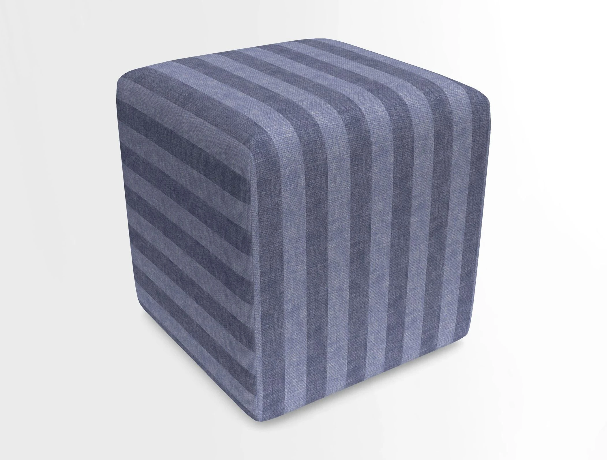 Cube Footstool in Peruvian homespun fabric