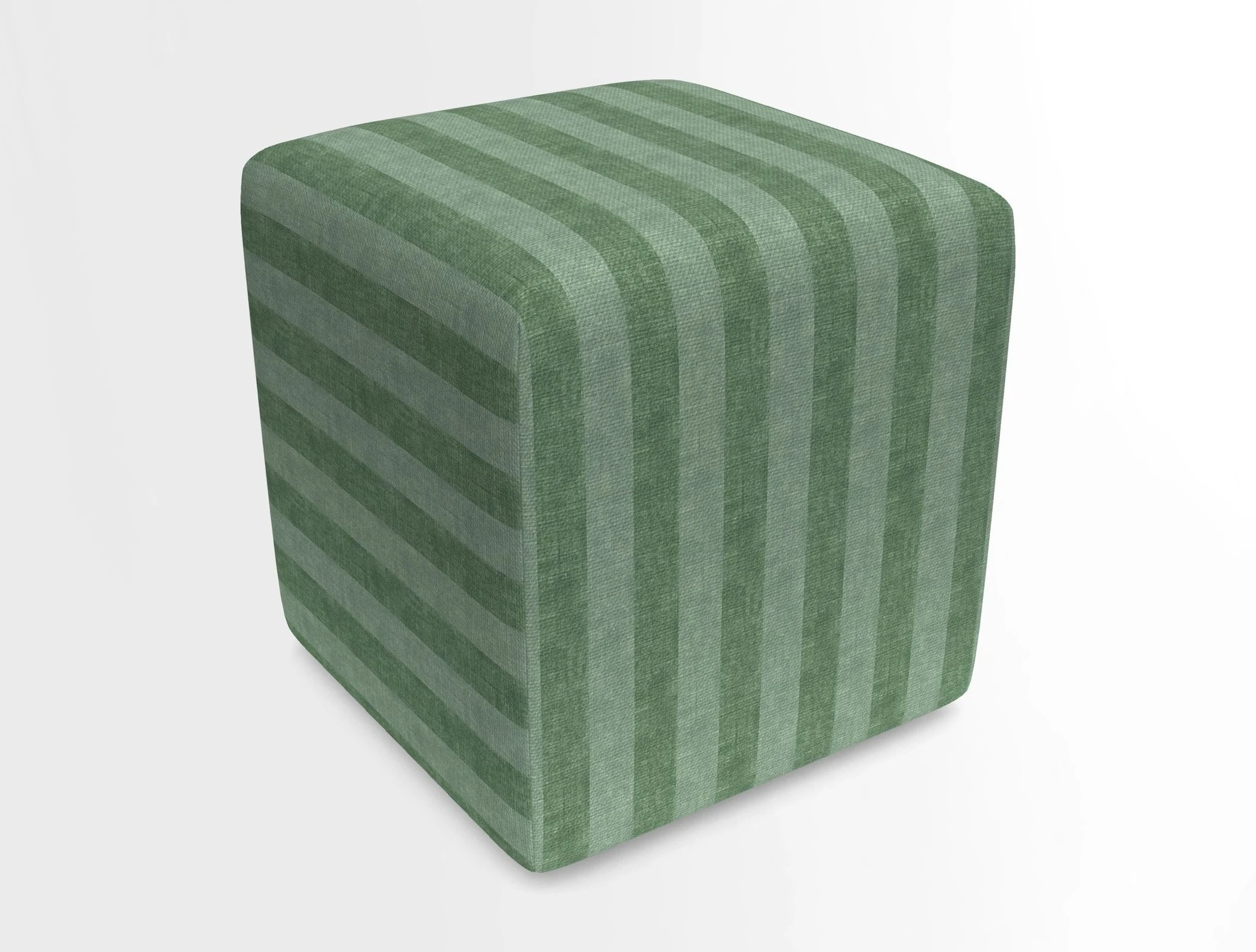 Cube Footstool in Peruvian homespun fabric