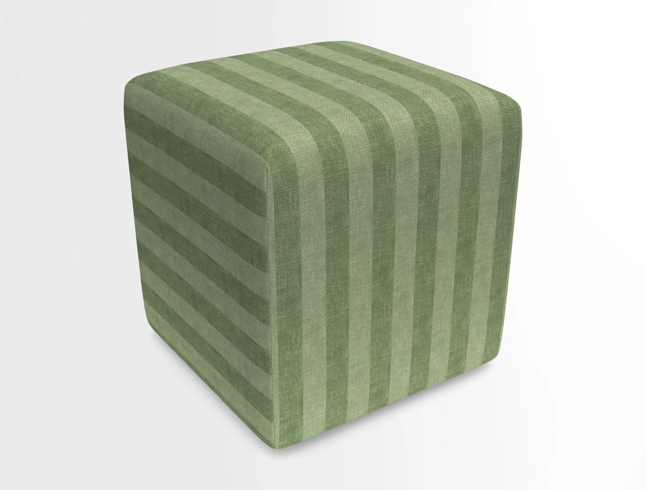 Cube Footstool in Peruvian homespun fabric
