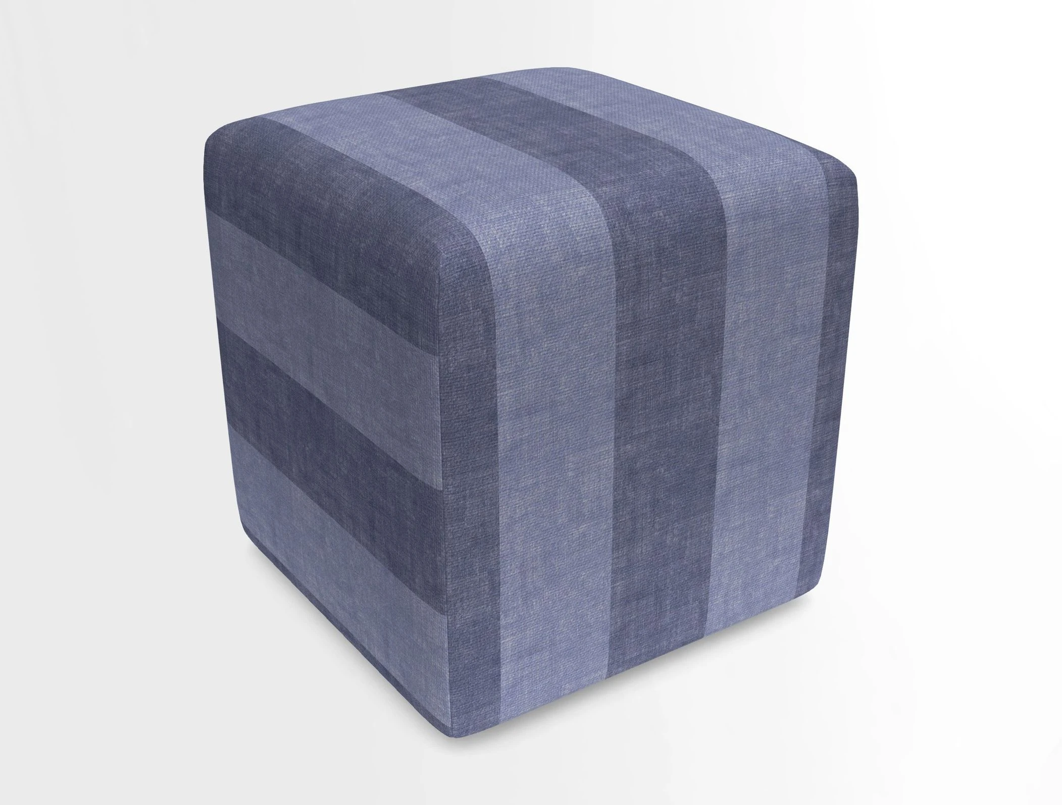 Cube Footstool in Peruvian homespun fabric