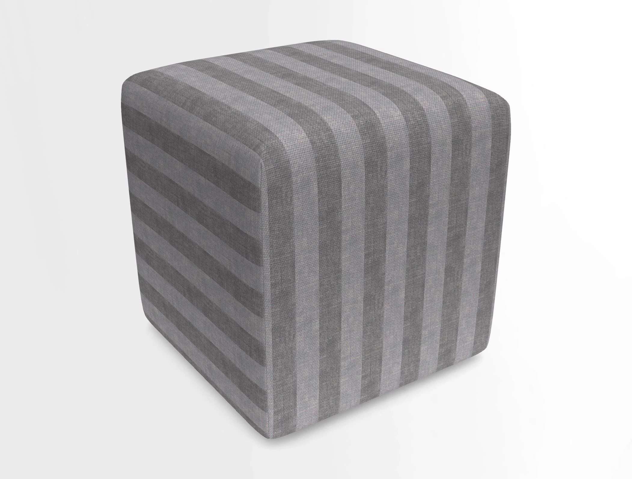 Cube Footstool in Peruvian homespun fabric