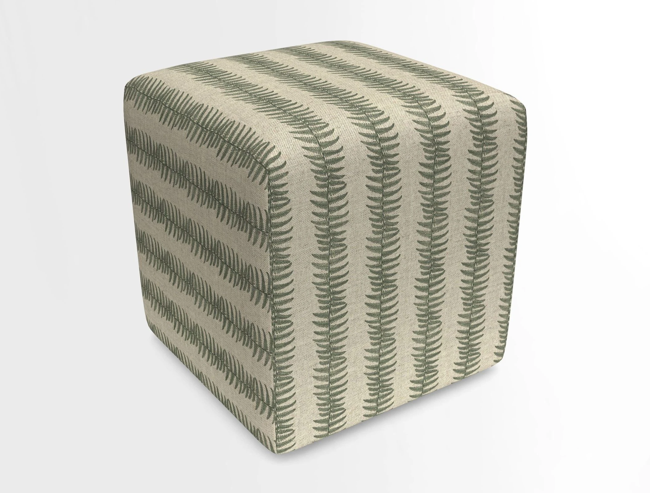 Cube Footstool in Peruvian homespun fabric