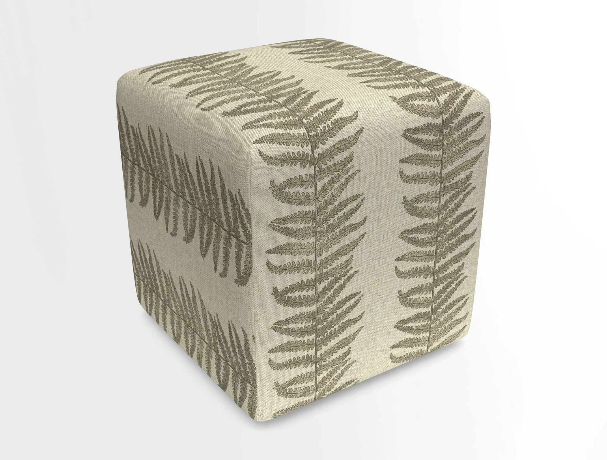 Cube Footstool in Peruvian homespun fabric