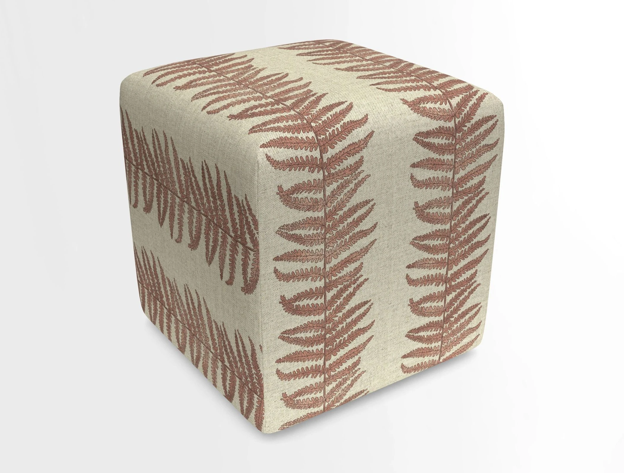 Cube Footstool in Peruvian homespun fabric