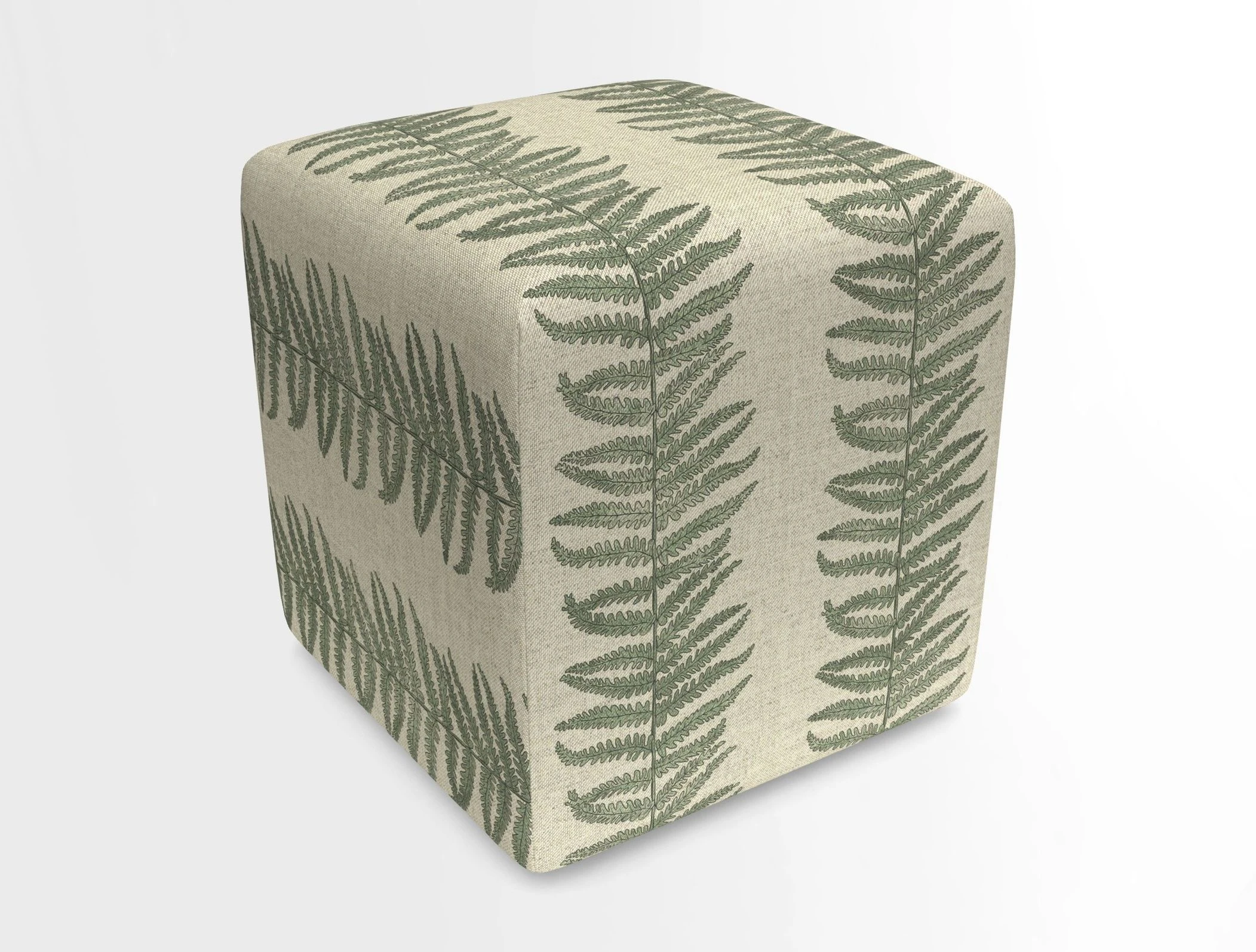 Cube Footstool in Peruvian homespun fabric