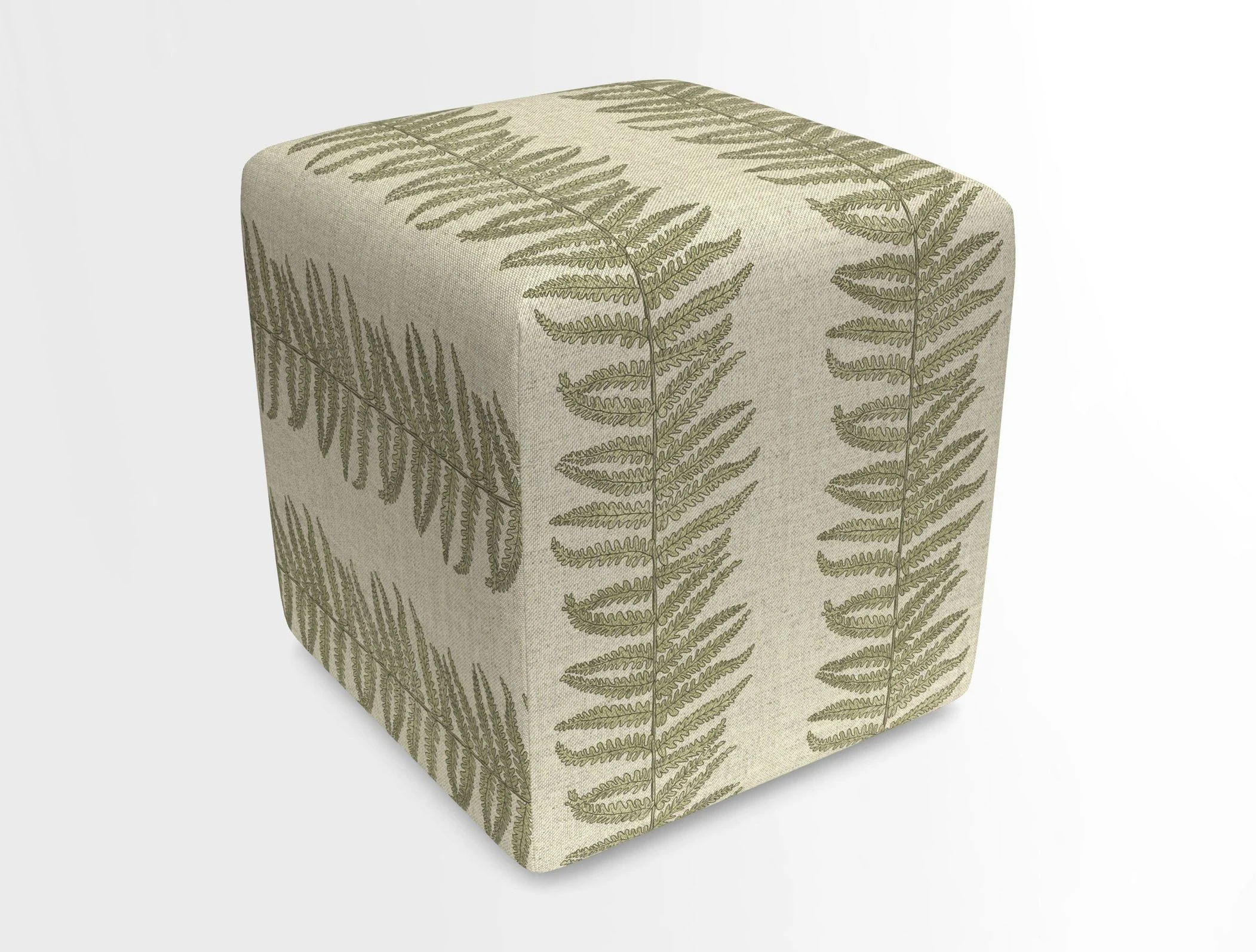 Cube Footstool in Peruvian homespun fabric