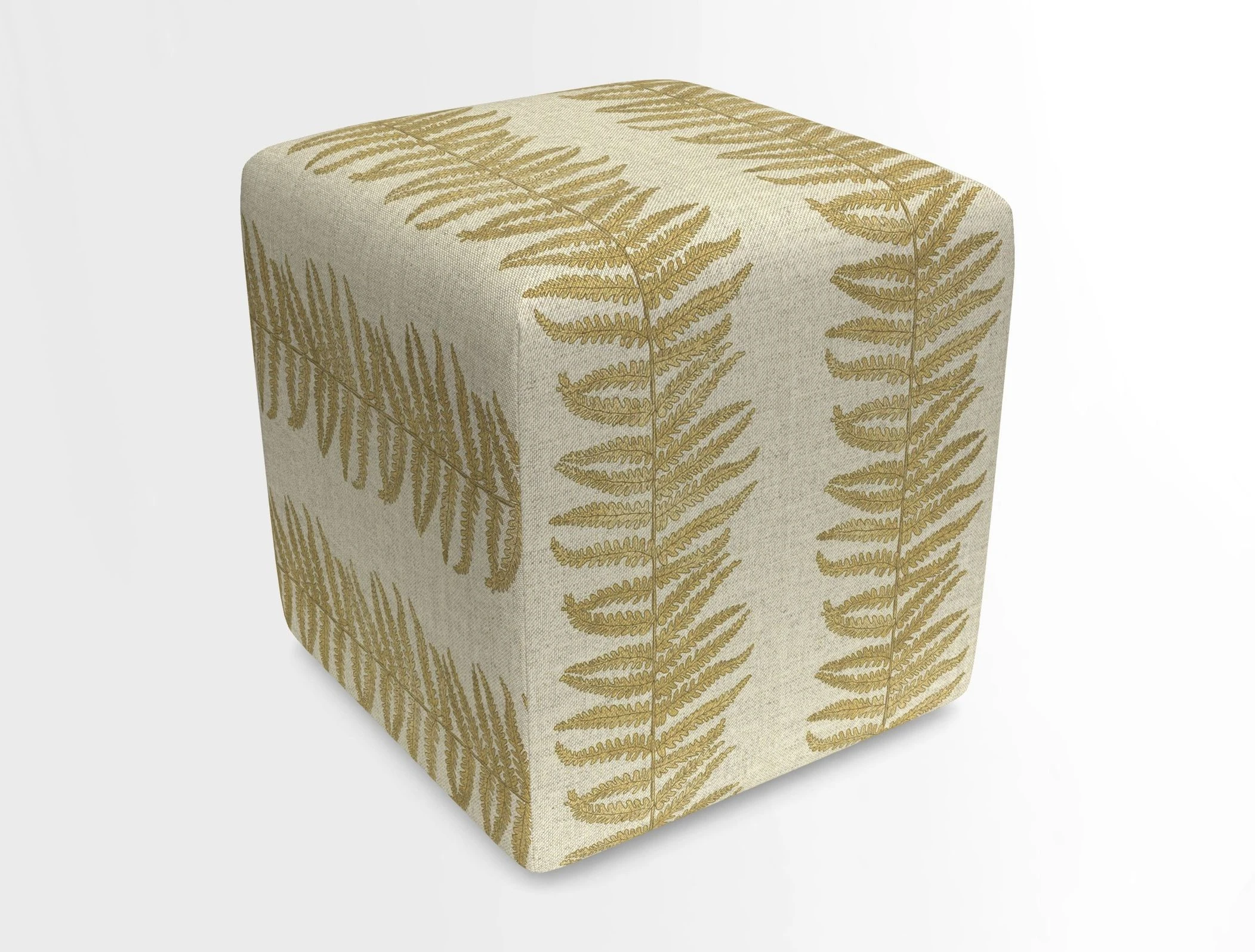 Cube Footstool in Peruvian homespun fabric