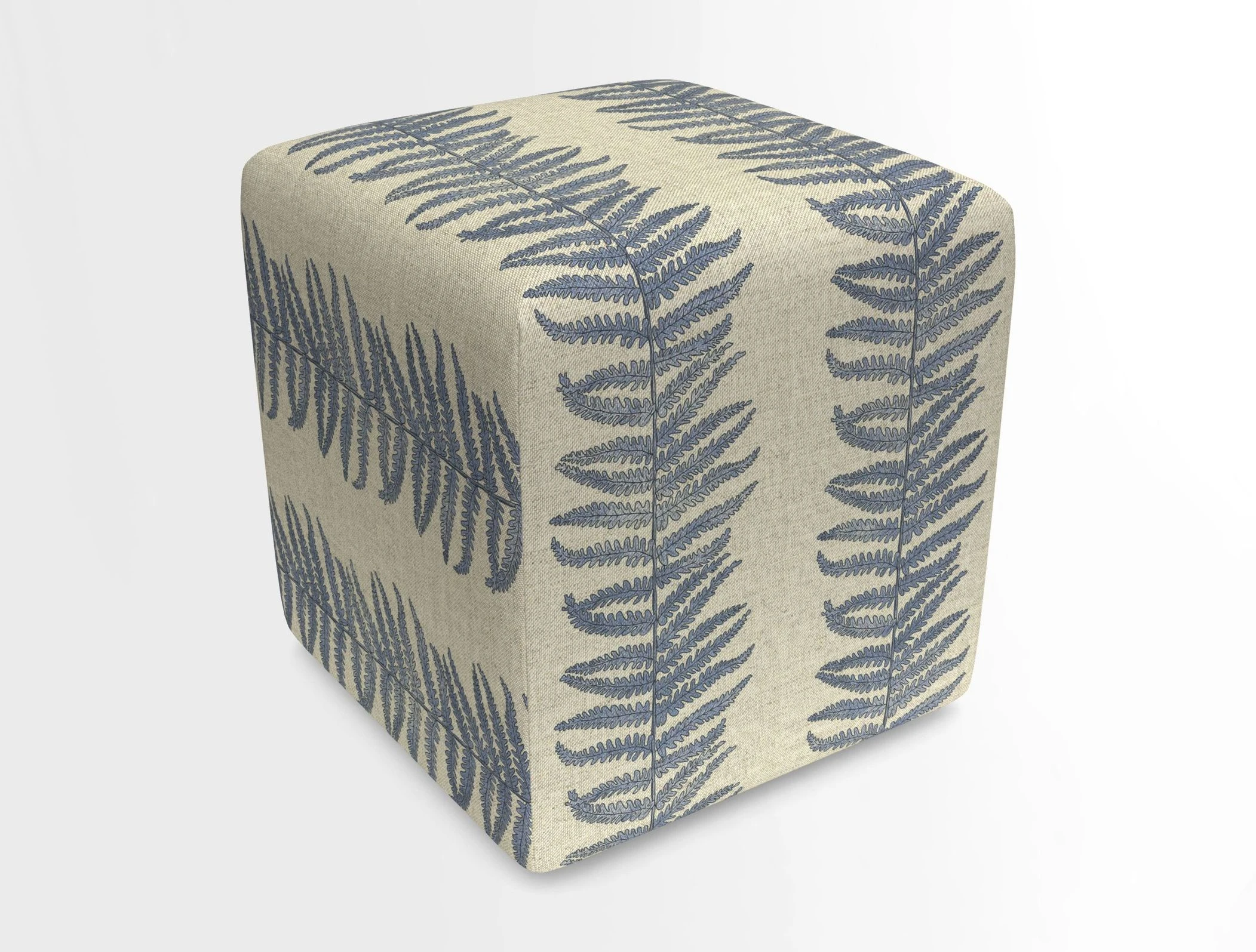 Cube Footstool in Peruvian homespun fabric