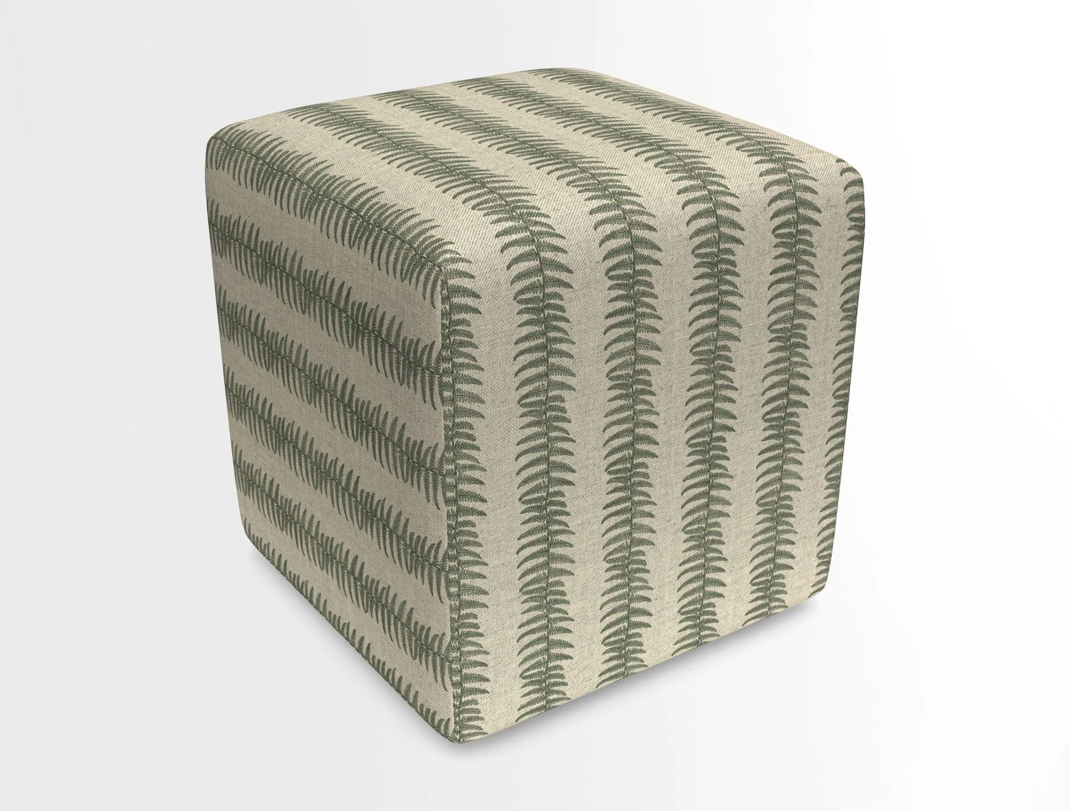 Cube Footstool in Peruvian homespun fabric