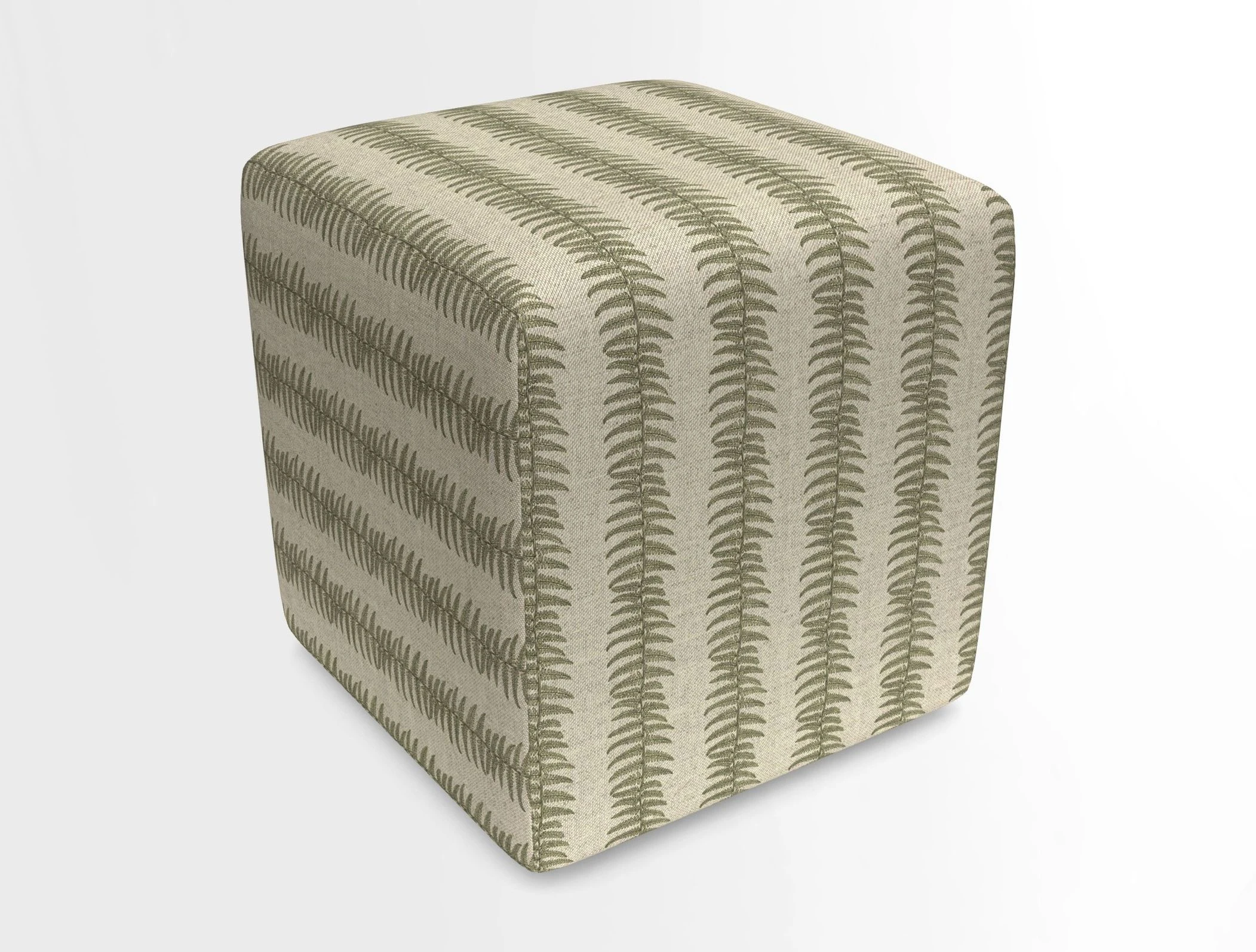 Cube Footstool in Peruvian homespun fabric