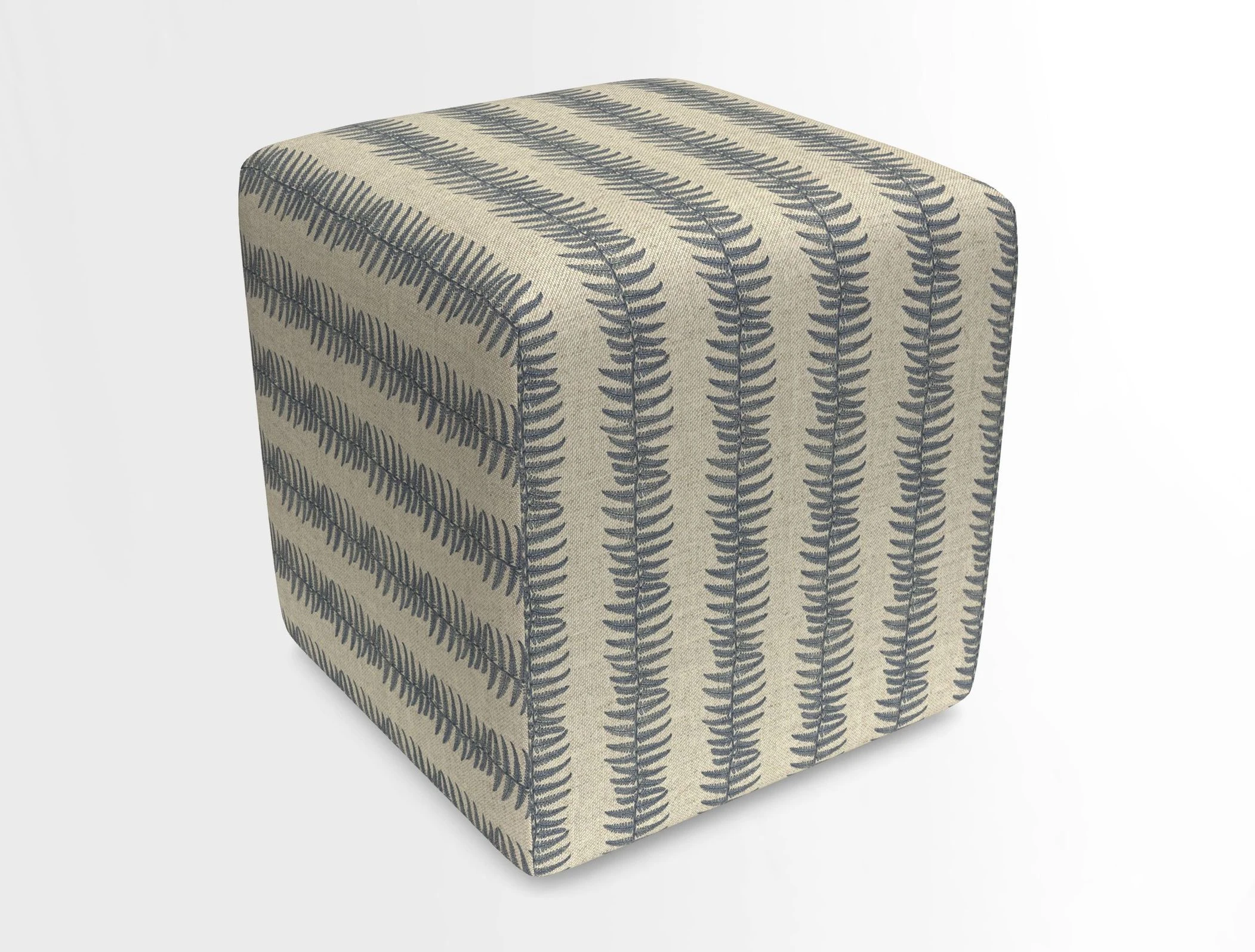 Cube Footstool in Peruvian homespun fabric