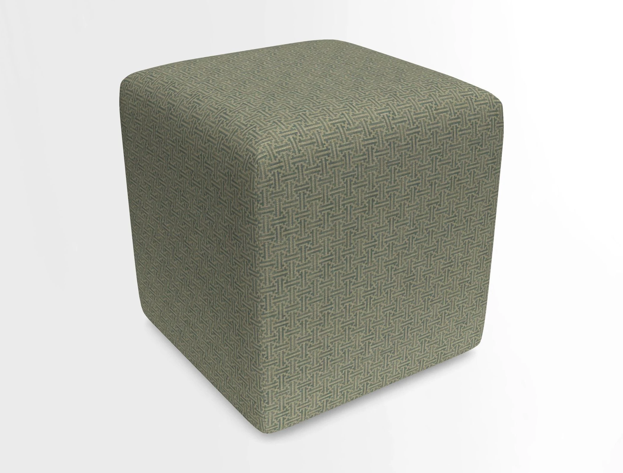 Cube Footstool in Peruvian homespun fabric