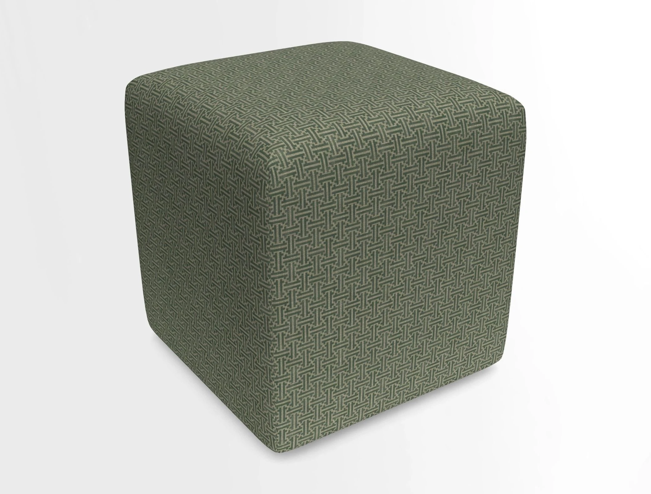 Cube Footstool in Peruvian homespun fabric