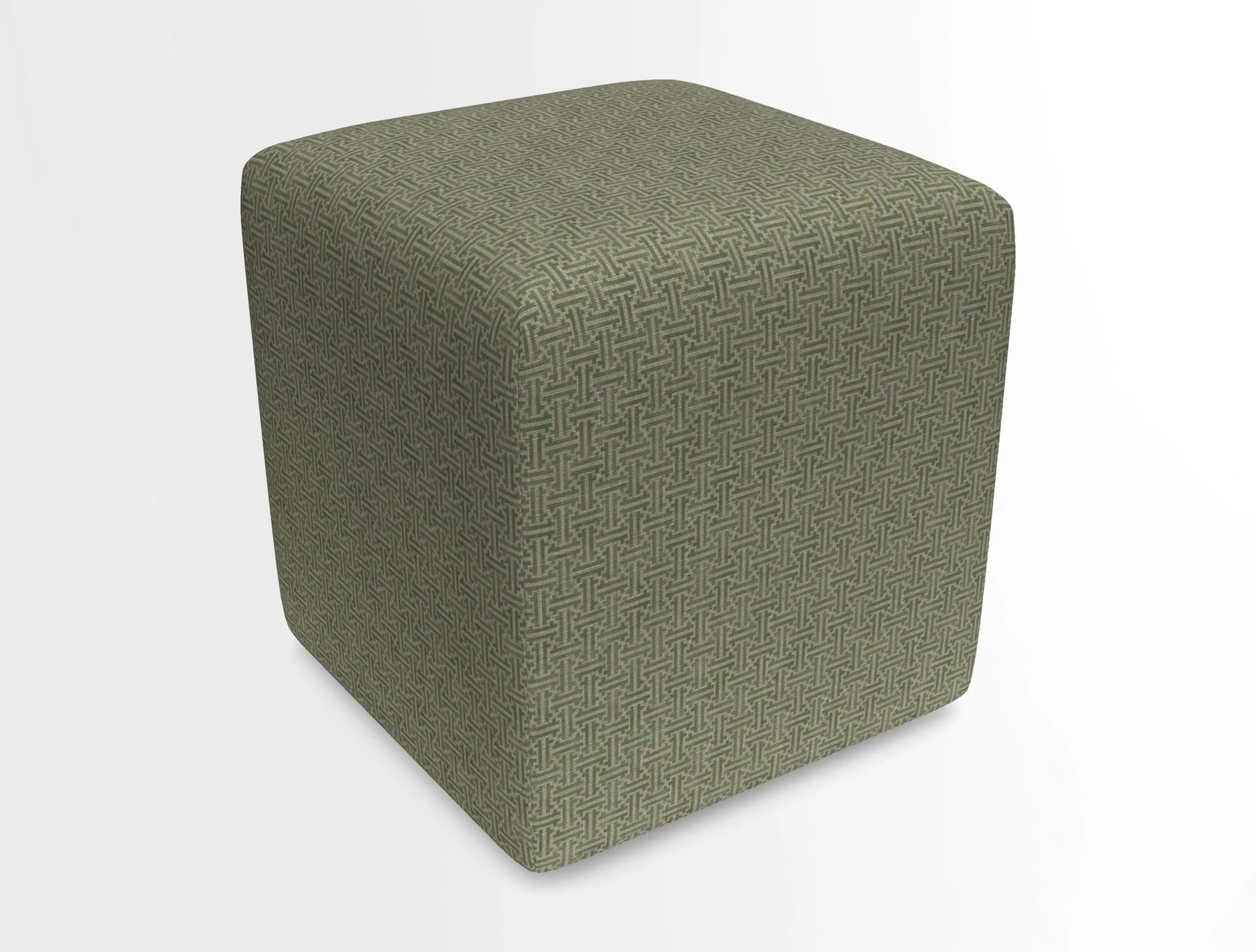 Cube Footstool in Peruvian homespun fabric