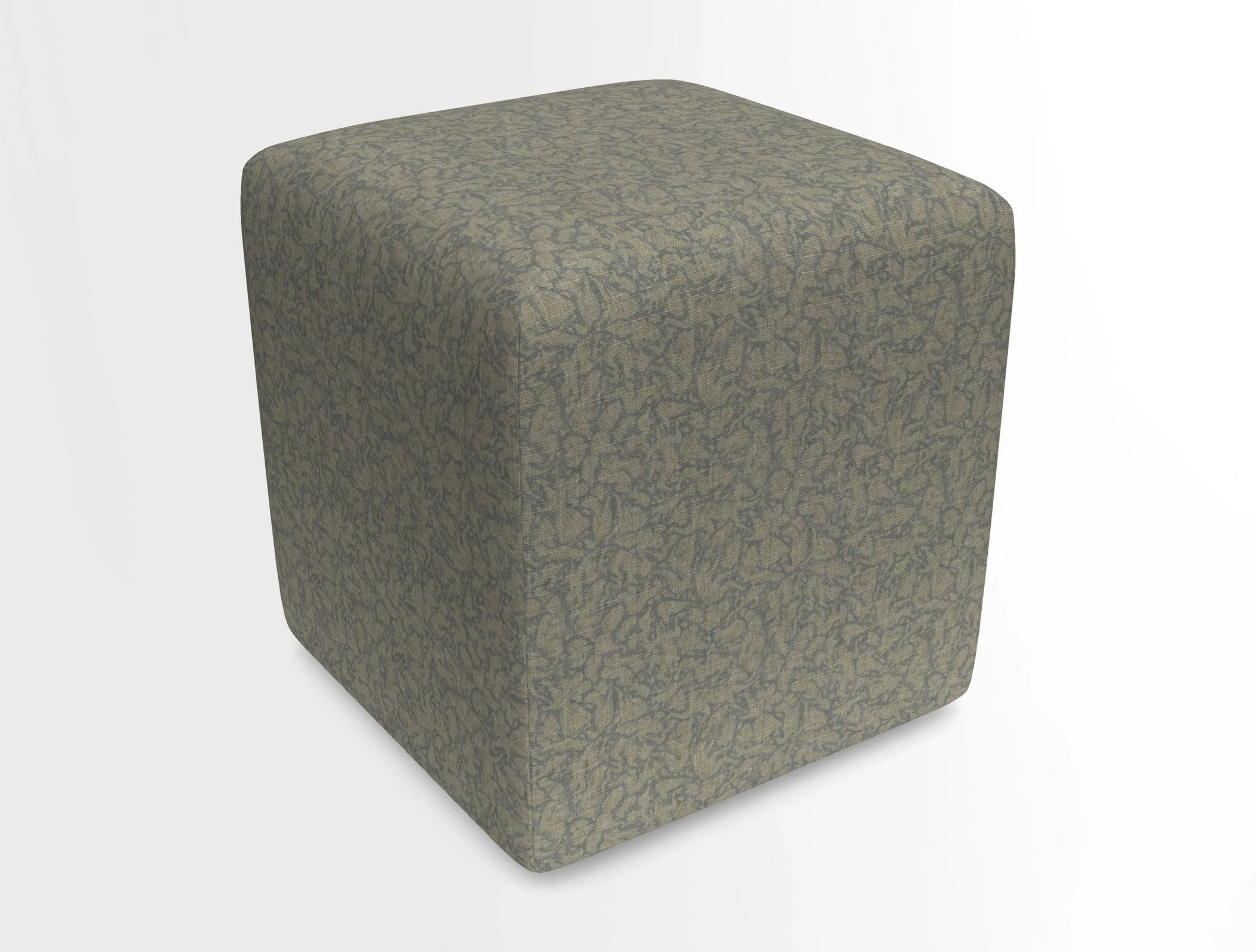 Cube Footstool in Peruvian homespun fabric