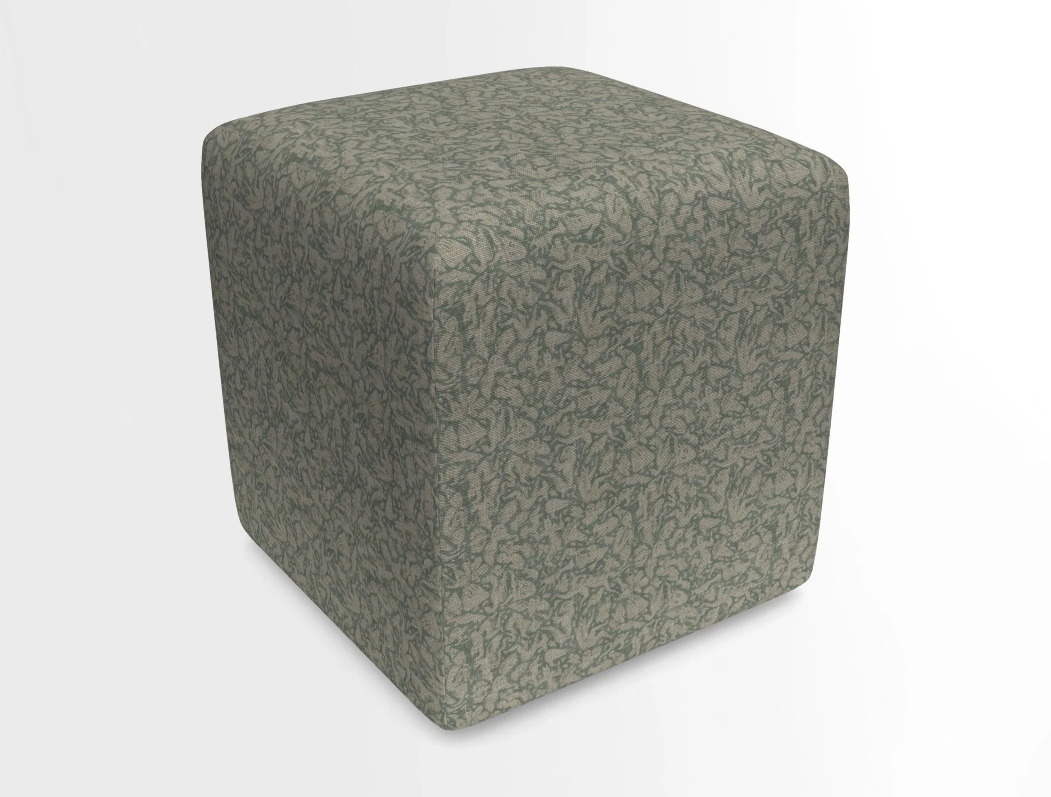 Cube Footstool in Peruvian homespun fabric
