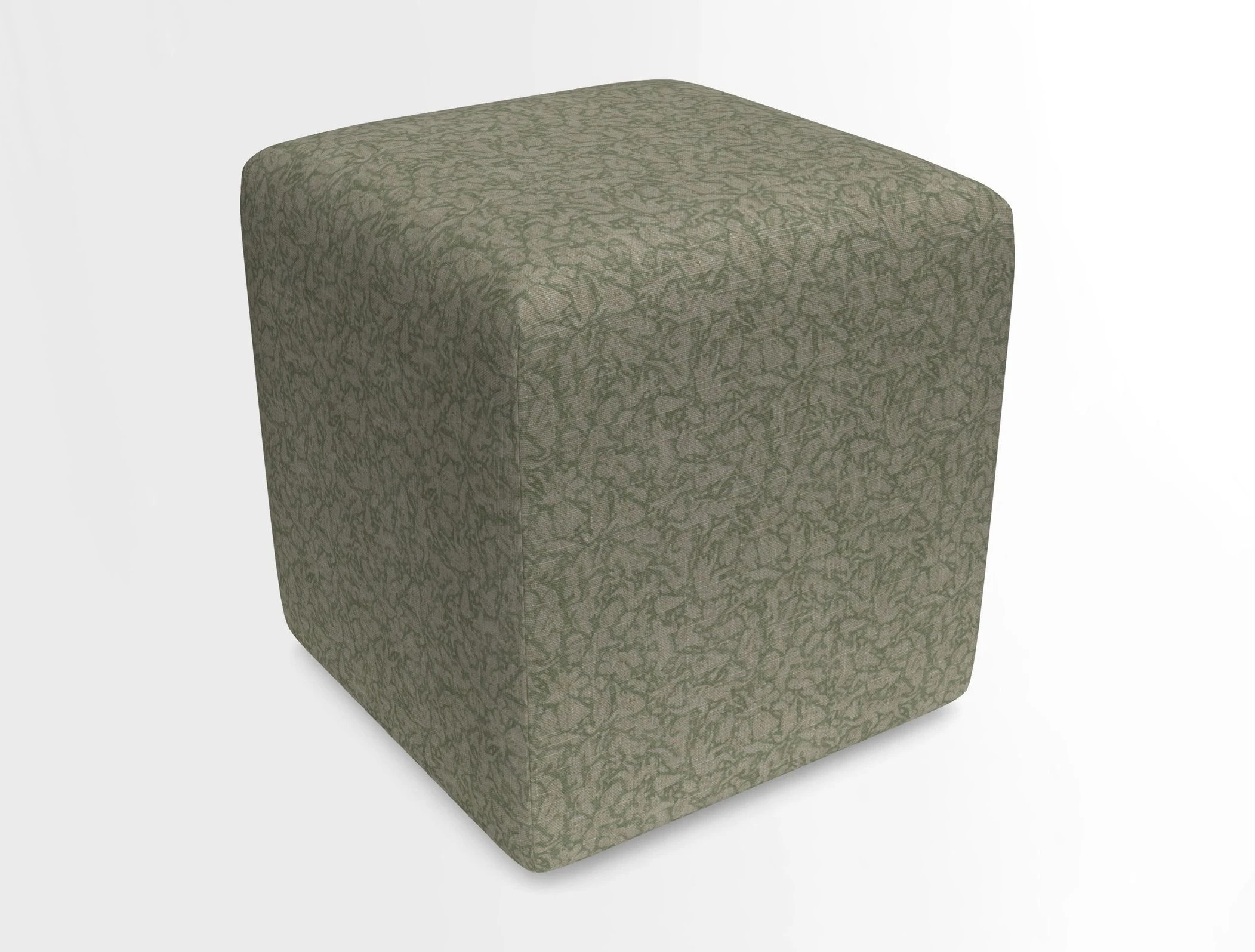 Cube Footstool in Peruvian homespun fabric