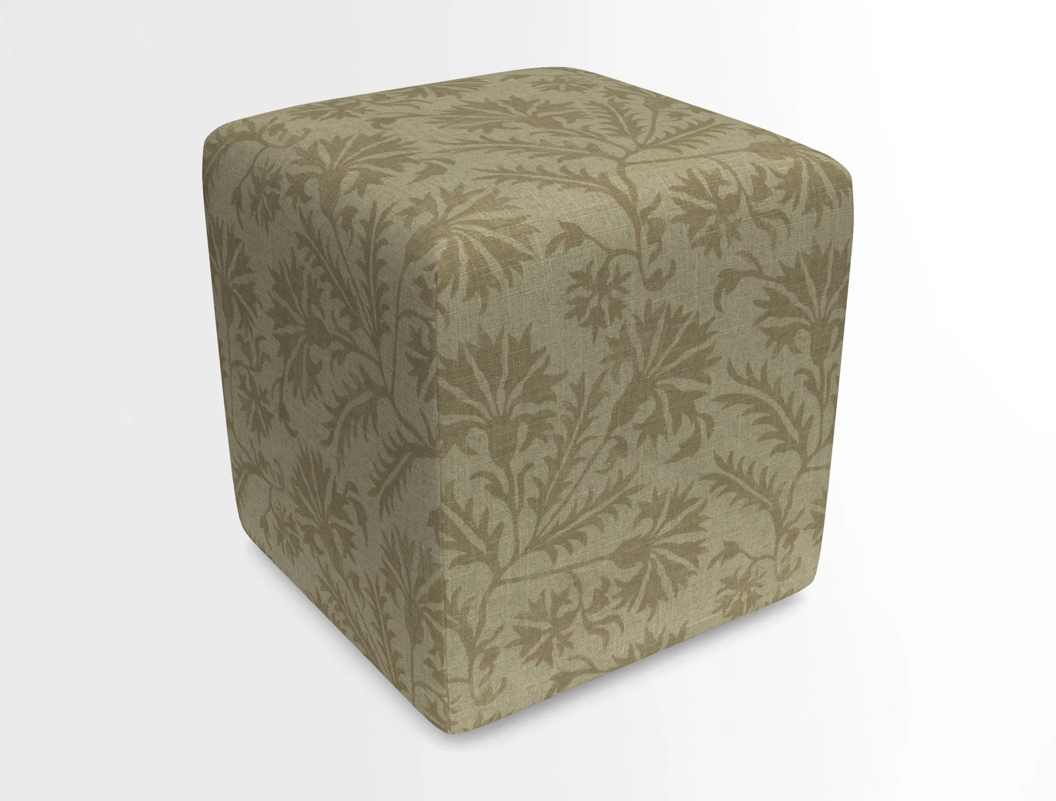Cube Footstool in Peruvian homespun fabric