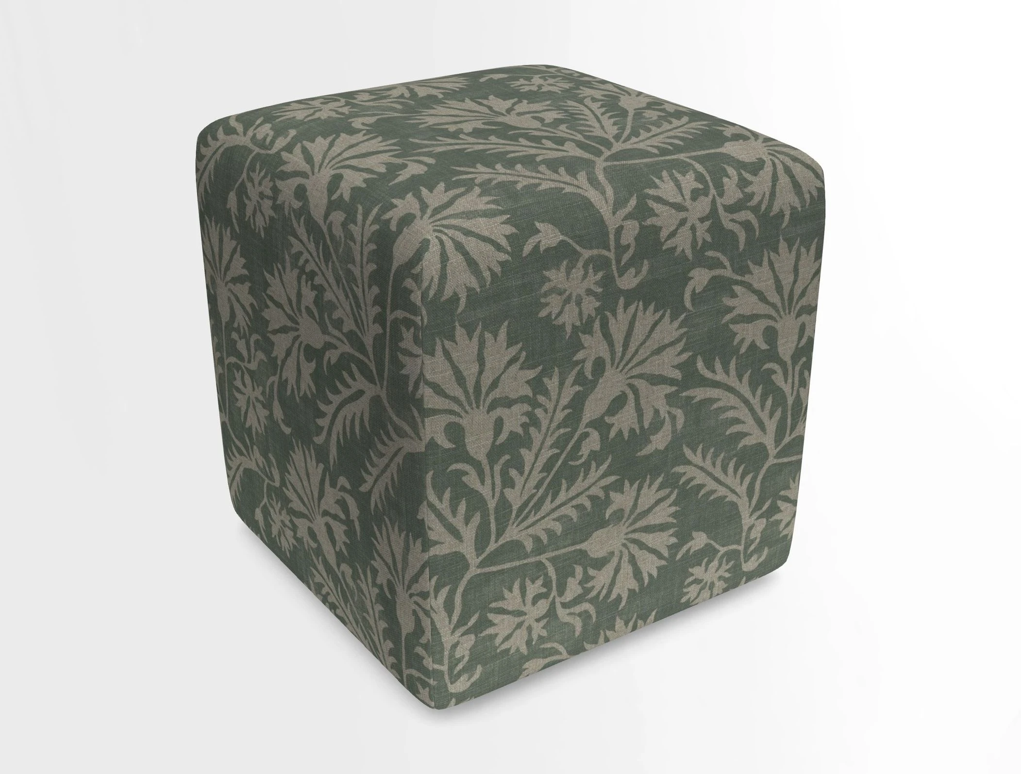 Cube Footstool in Peruvian homespun fabric