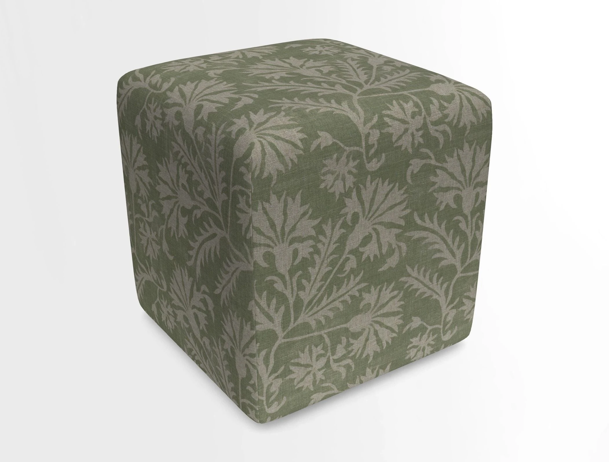 Cube Footstool in Peruvian homespun fabric