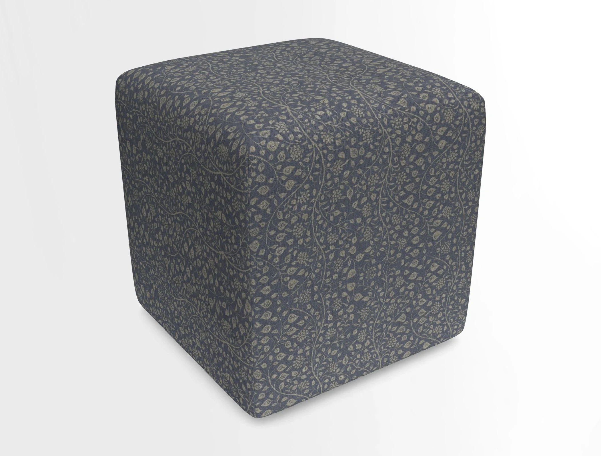 Cube Footstool in Peruvian homespun fabric
