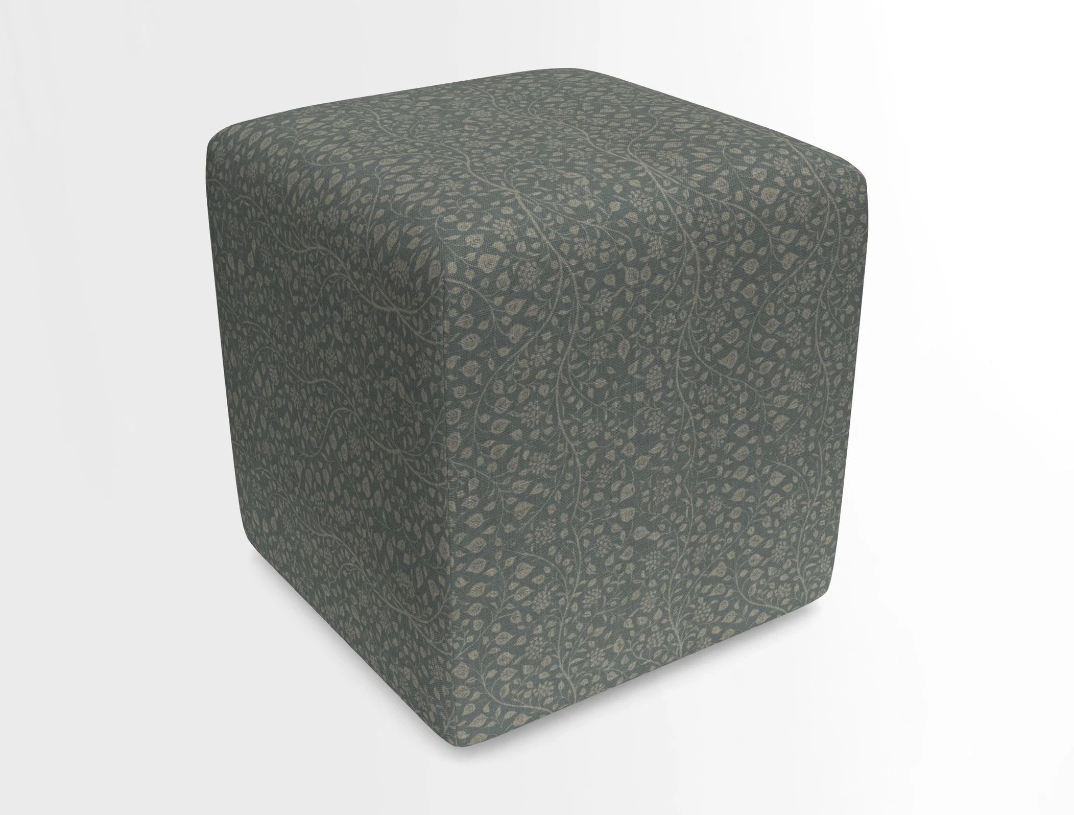 Cube Footstool in Peruvian homespun fabric
