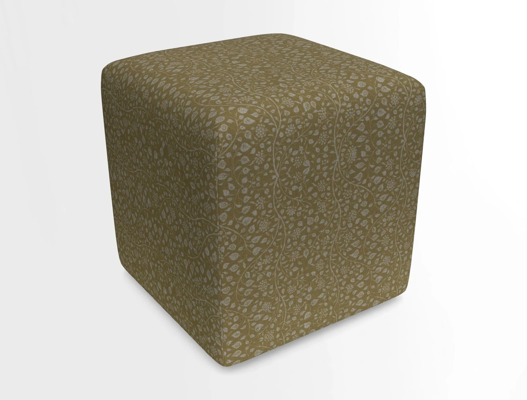 Cube Footstool in Peruvian homespun fabric