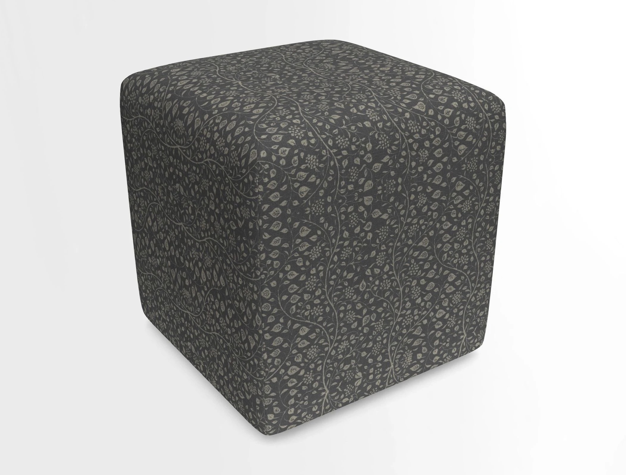 Cube Footstool in Peruvian homespun fabric