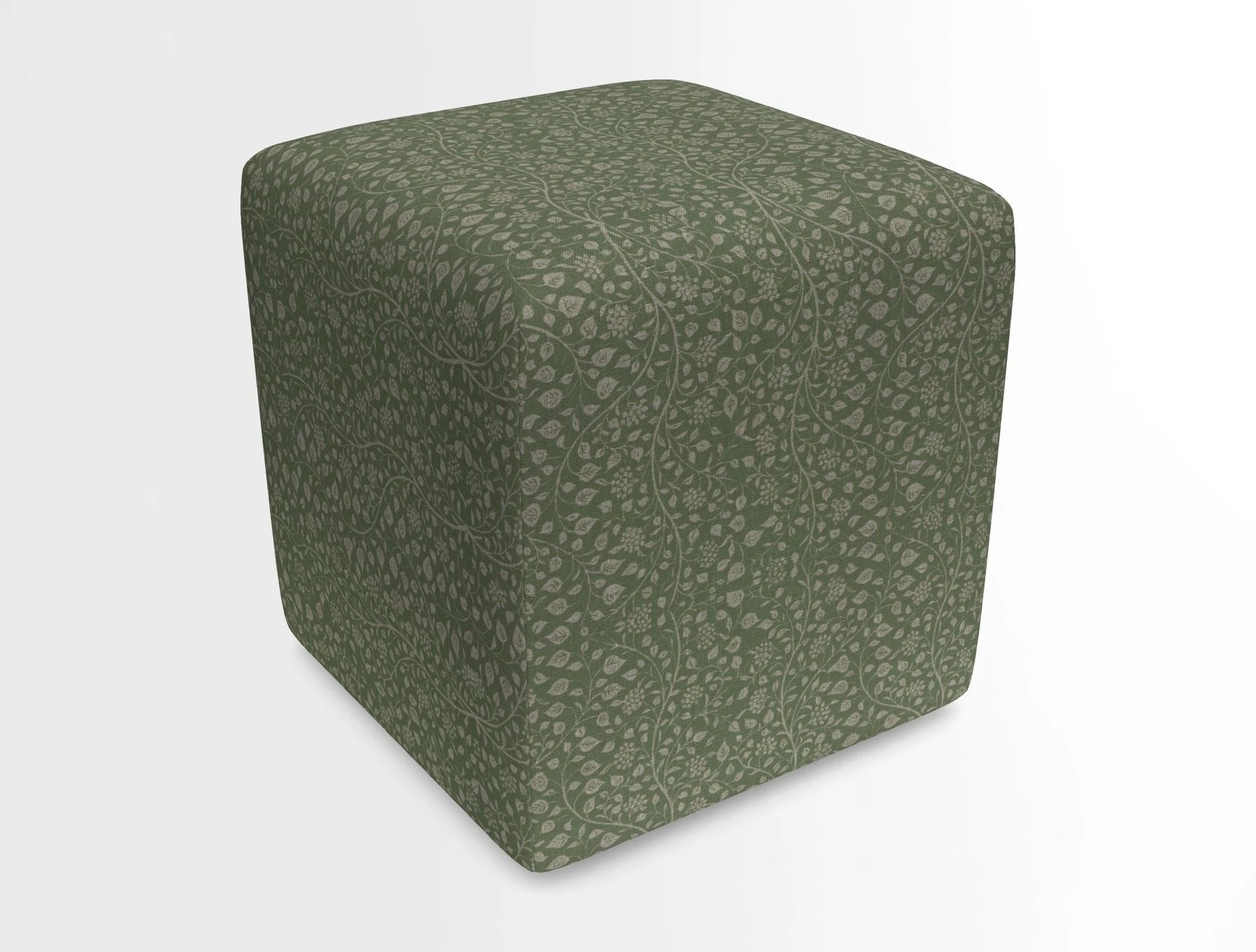Cube Footstool in Peruvian homespun fabric
