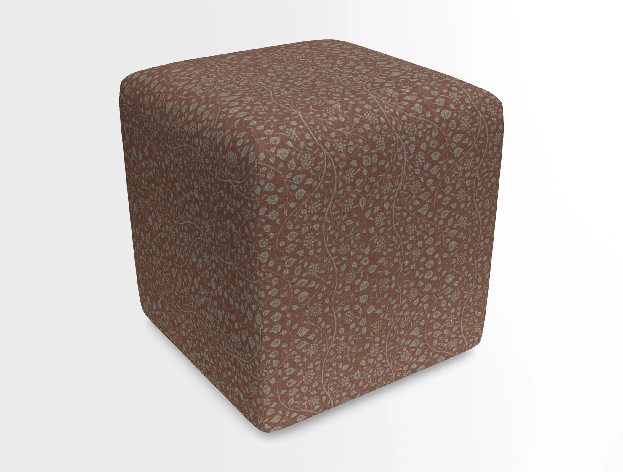 Cube Footstool in Peruvian homespun fabric