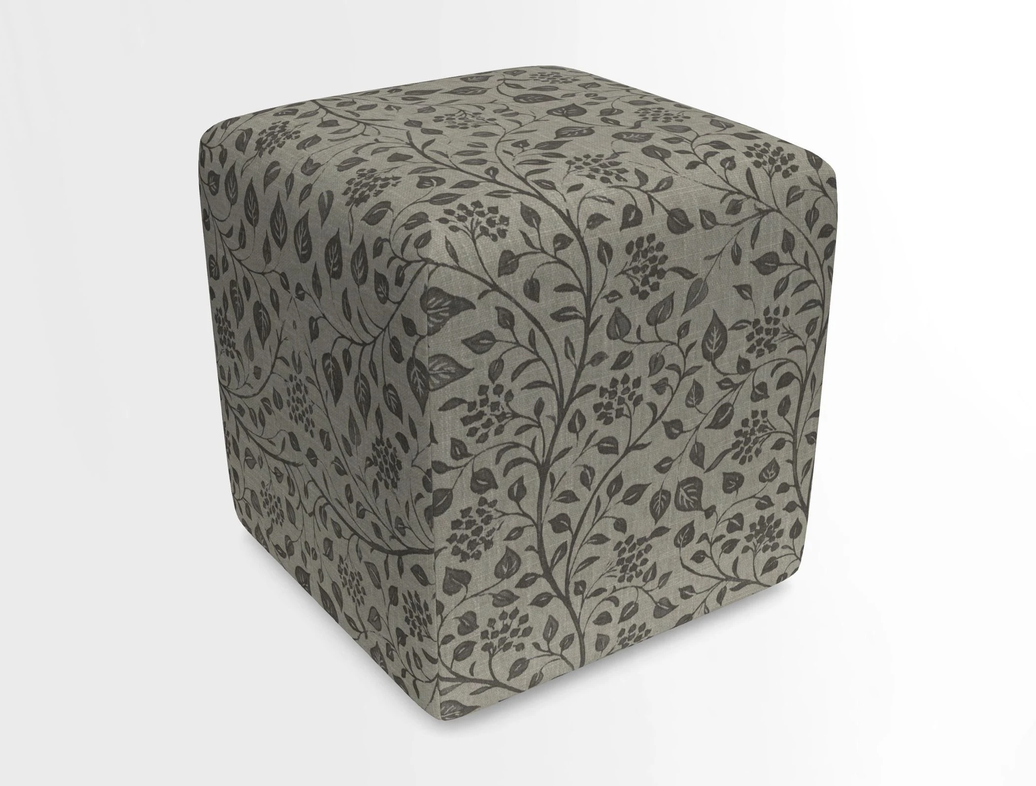Cube Footstool in Peruvian homespun fabric