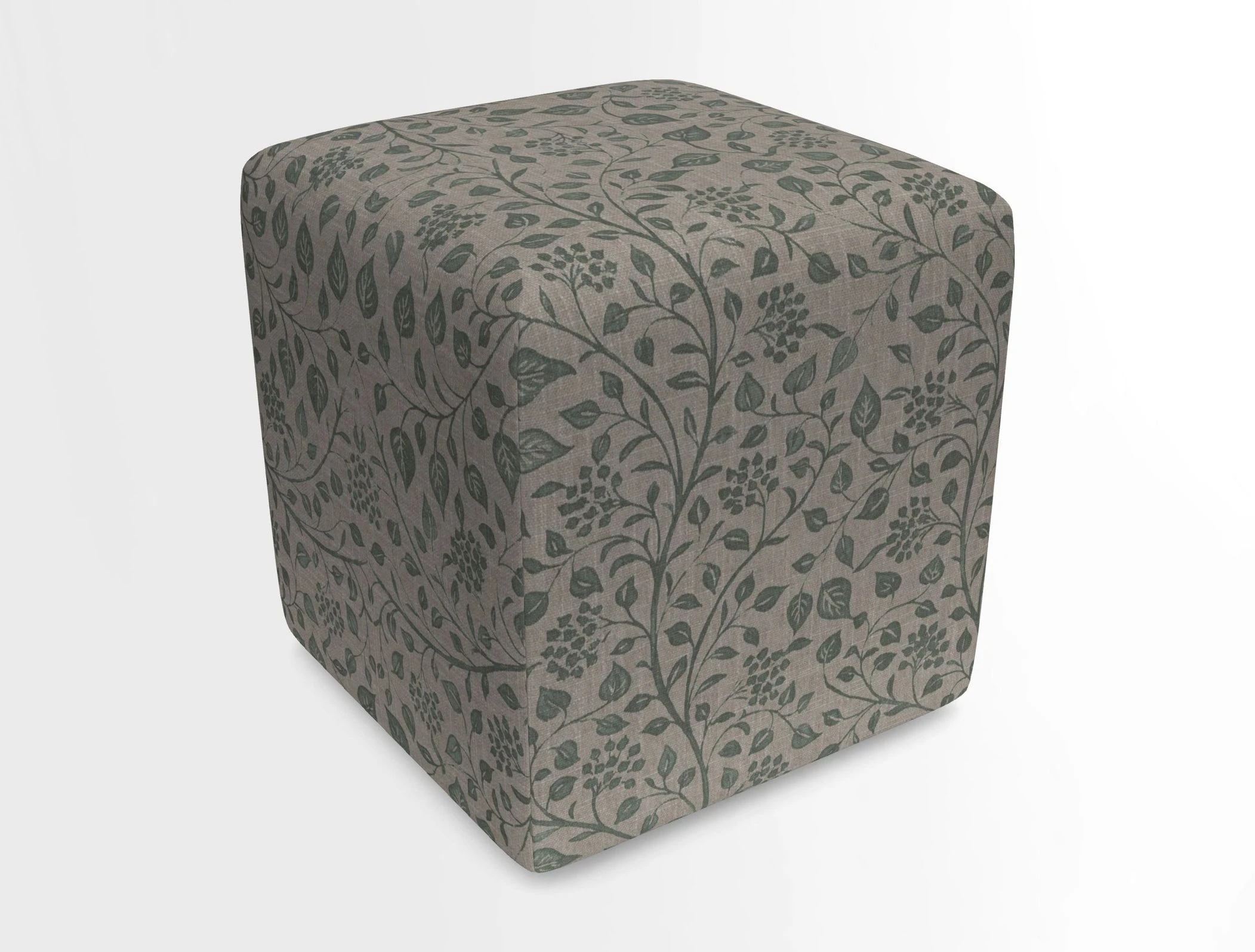 Cube Footstool in Peruvian homespun fabric