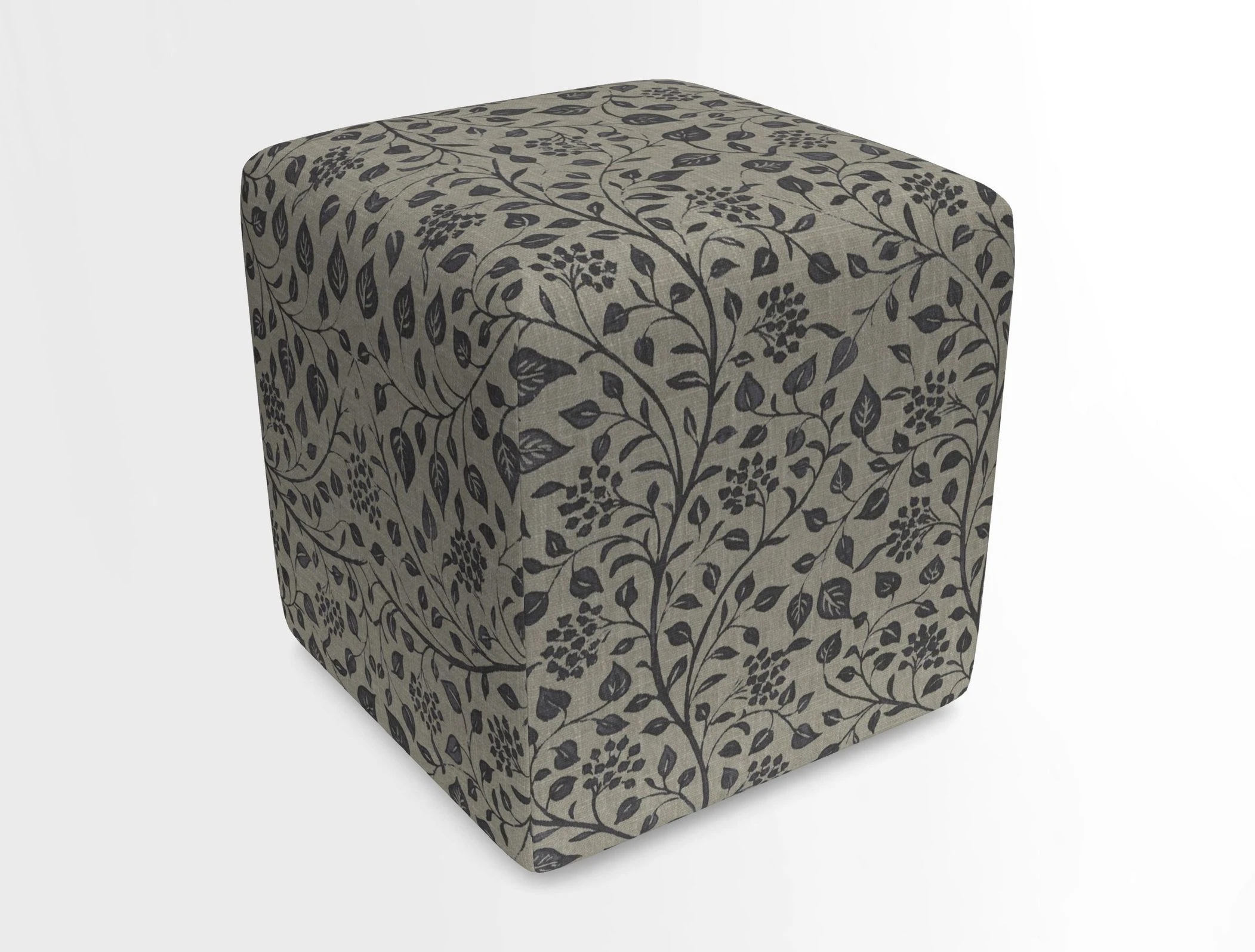Cube Footstool in Peruvian homespun fabric
