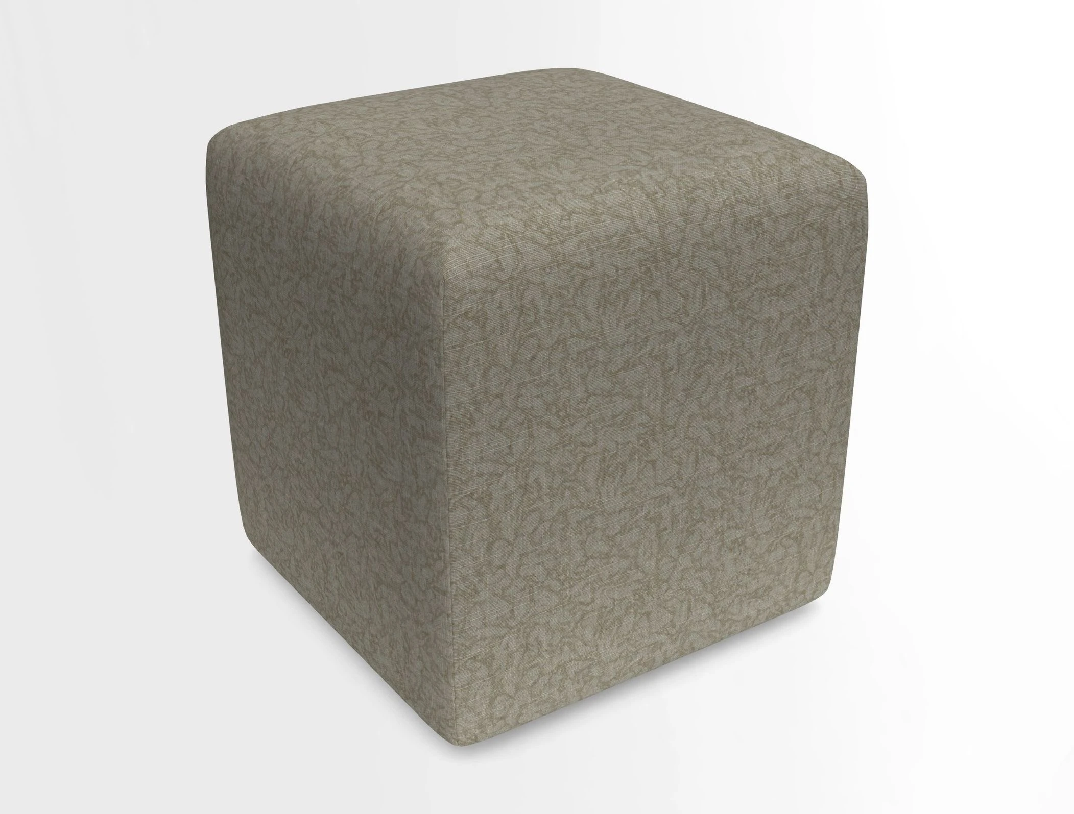Cube Footstool in Peruvian homespun fabric