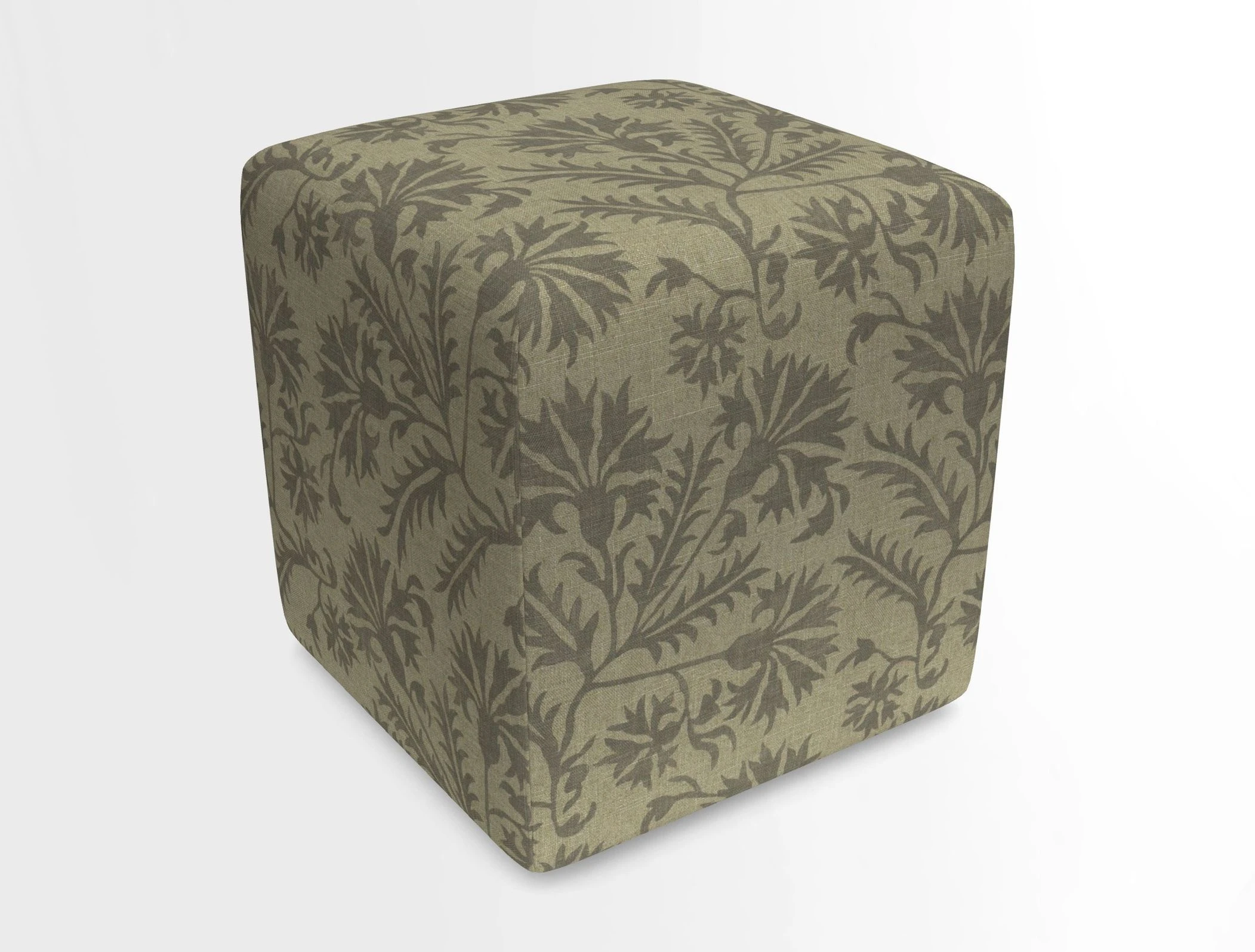 Cube Footstool in Peruvian homespun fabric