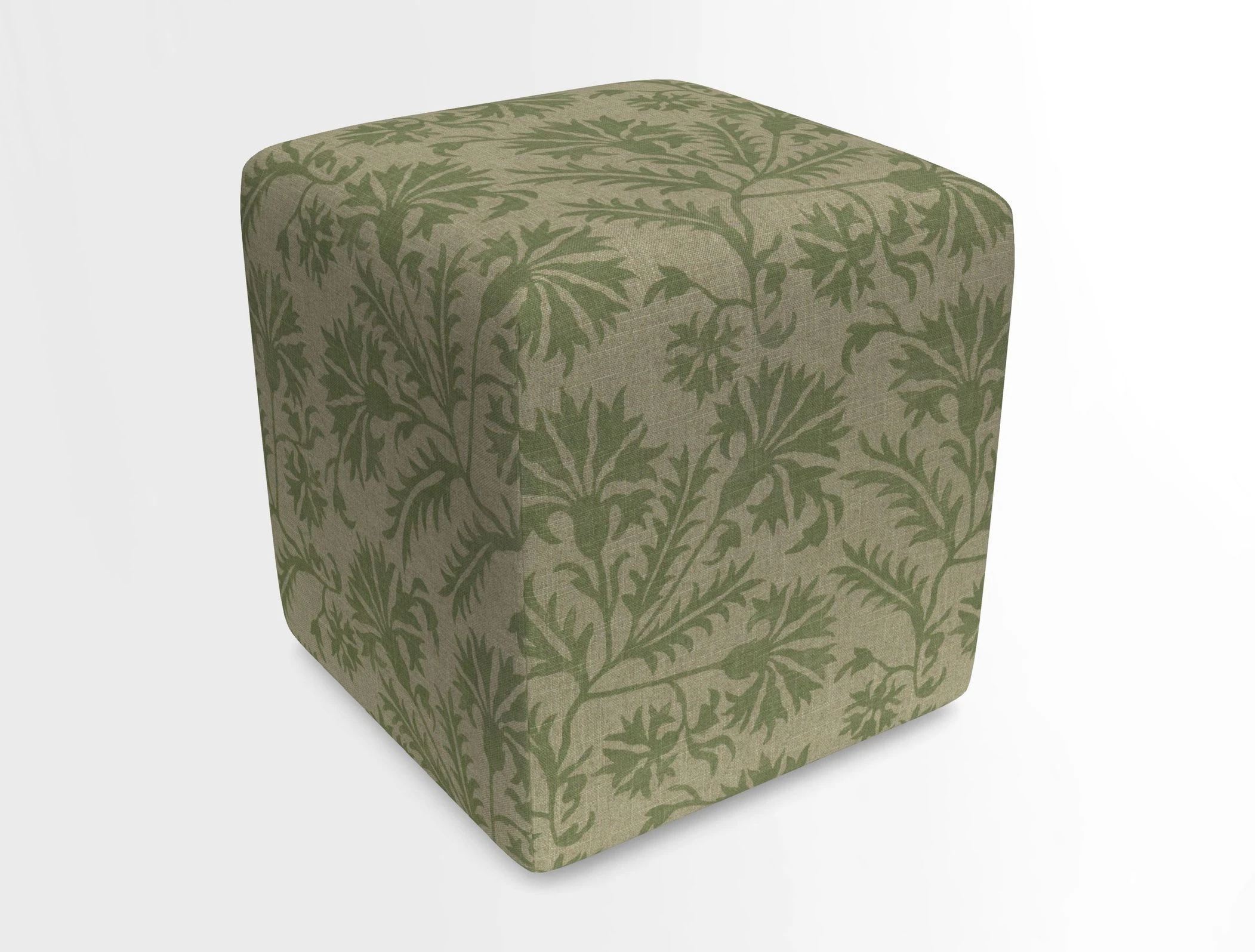 Cube Footstool in Peruvian homespun fabric