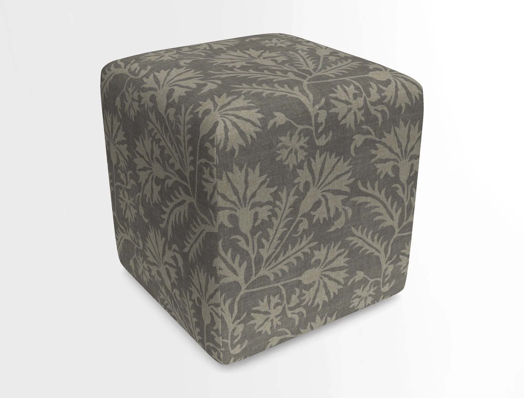 Cube Footstool in Peruvian homespun fabric