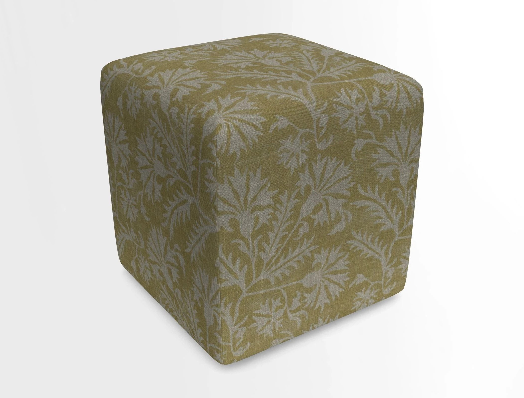 Cube Footstool in Peruvian homespun fabric