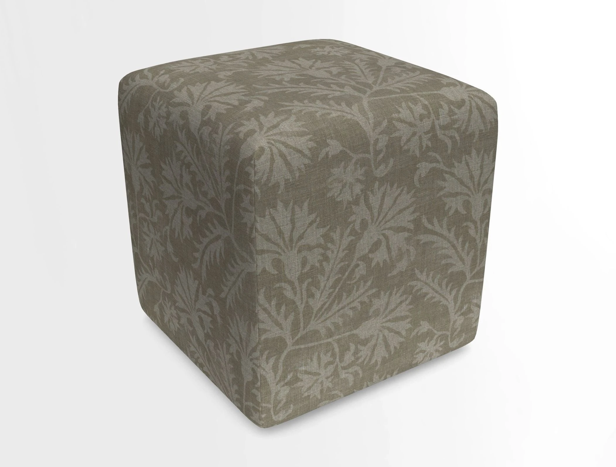 Cube Footstool in Peruvian homespun fabric