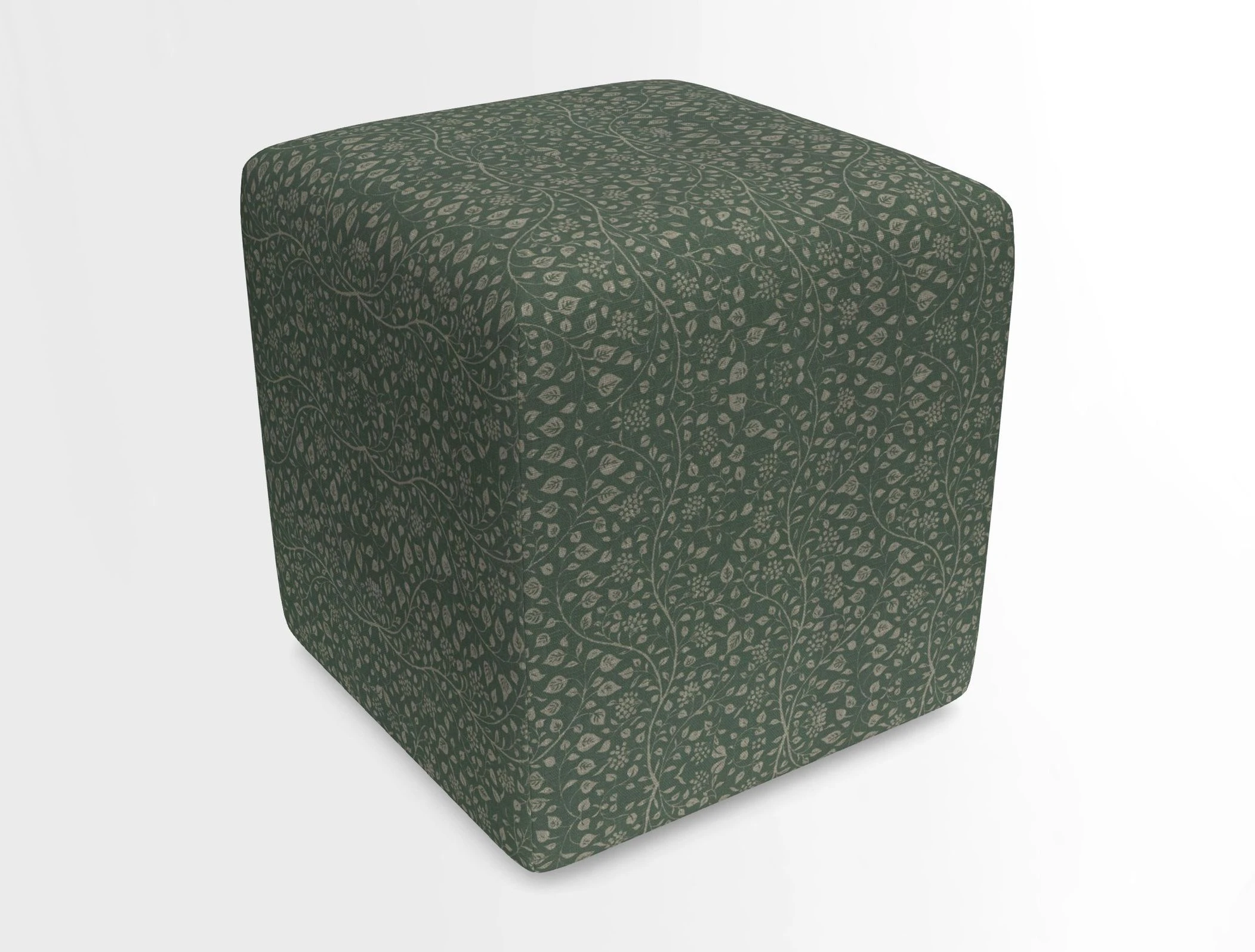 Cube Footstool in Peruvian homespun fabric