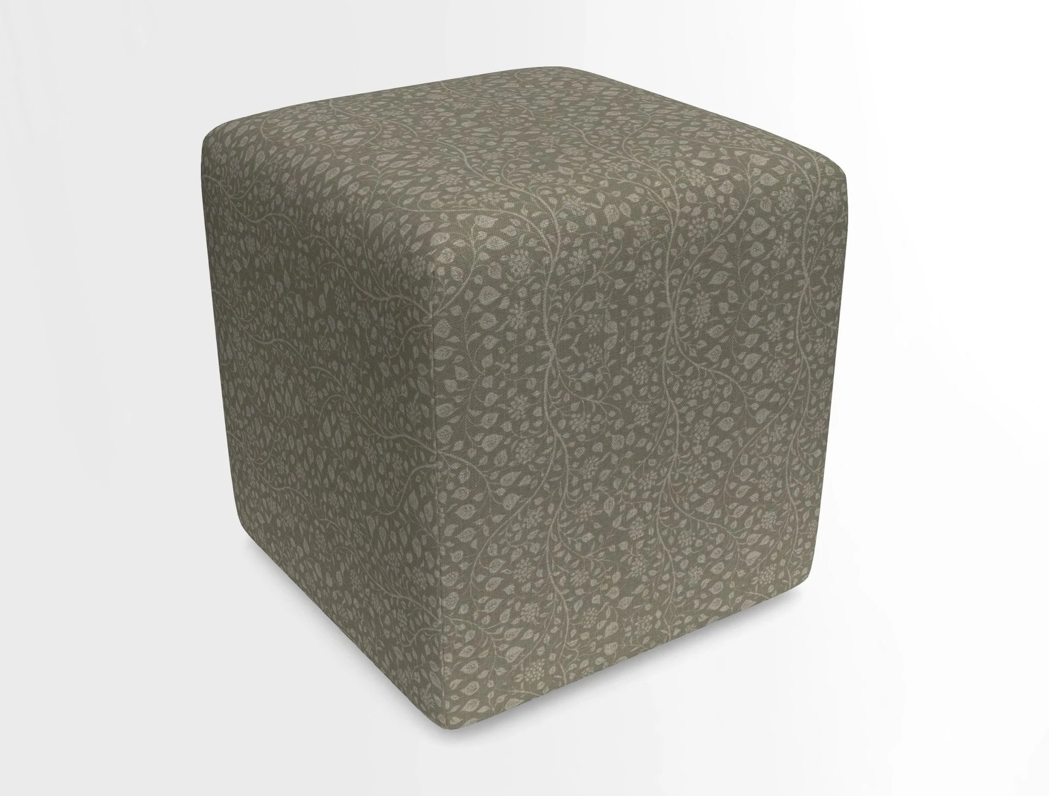 Cube Footstool in Peruvian homespun fabric