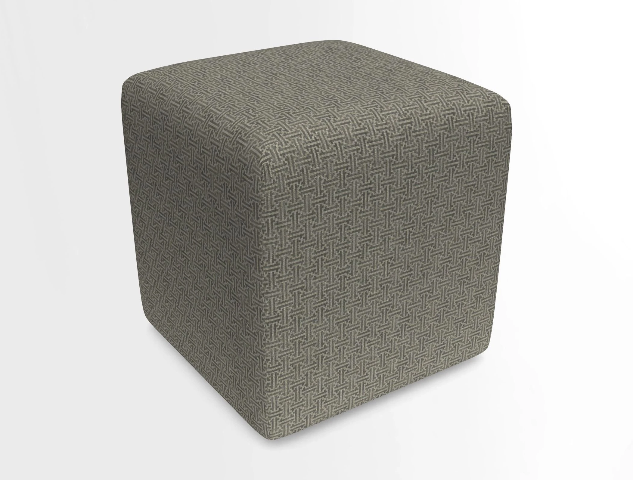 Cube Footstool in Peruvian homespun fabric