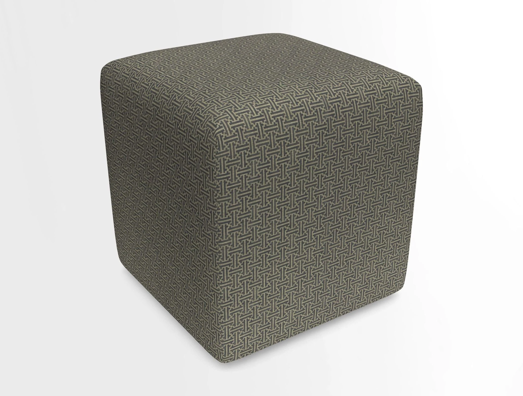 Cube Footstool in Peruvian homespun fabric